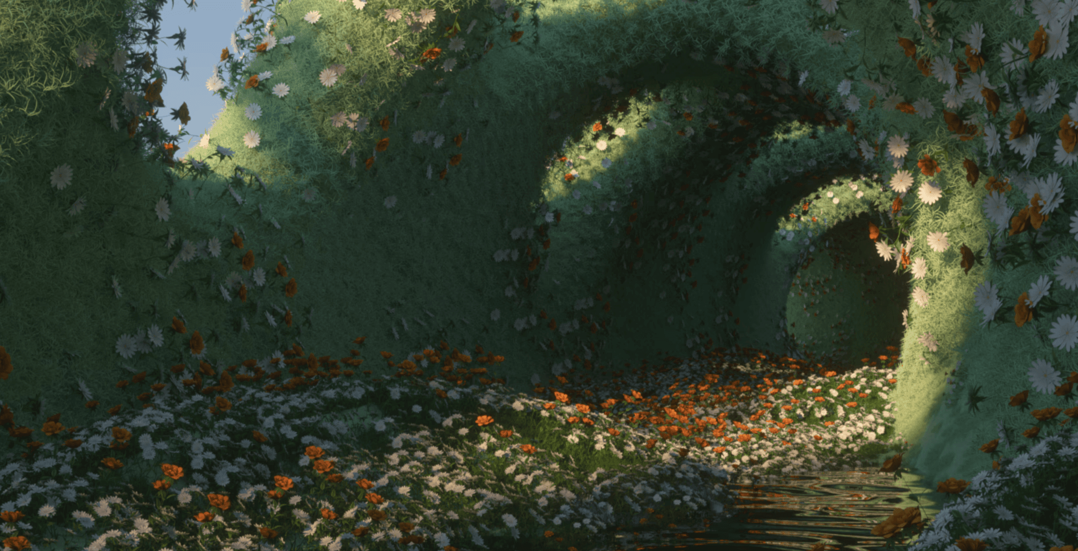 A bathtub on top of a small floating ice