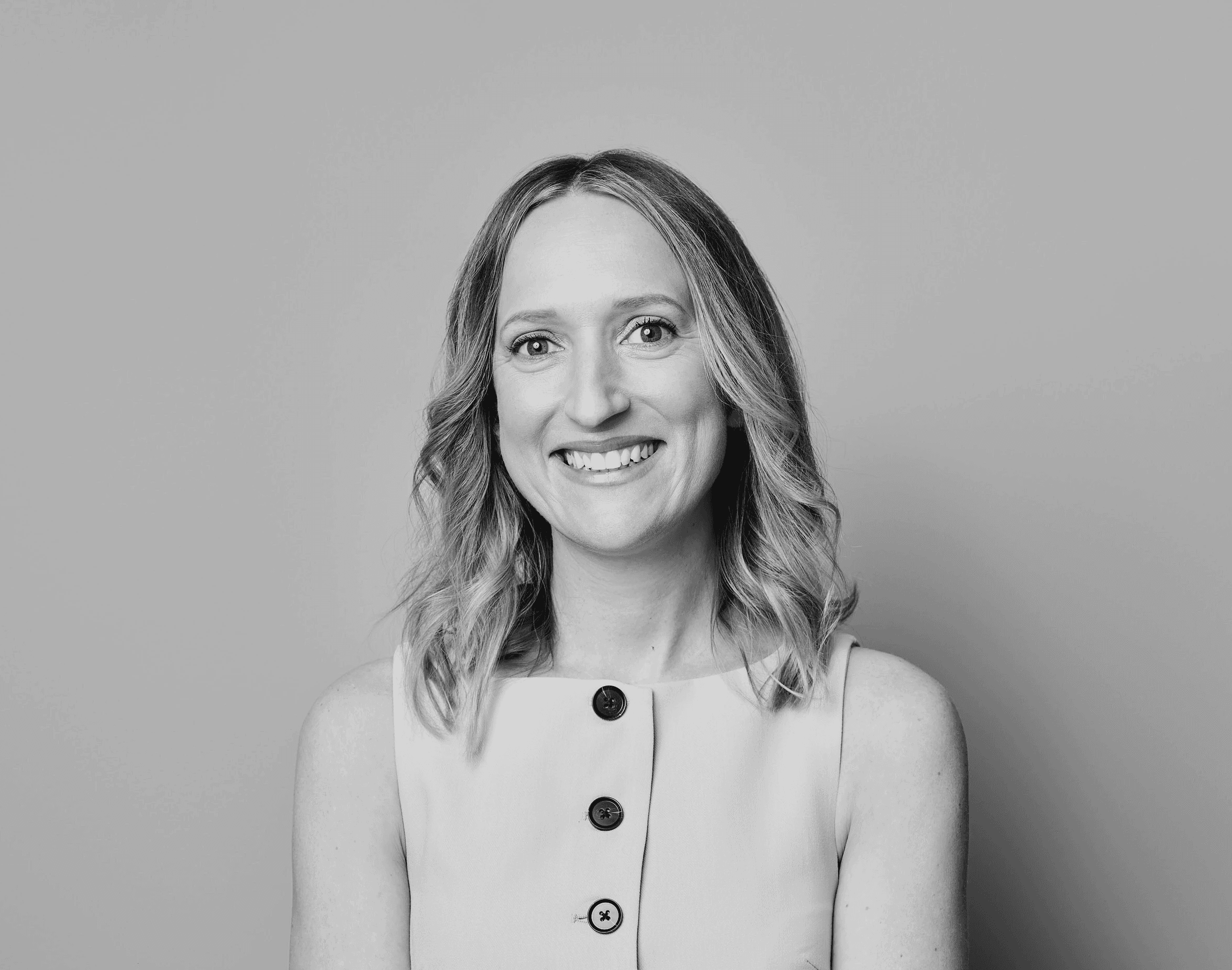 A black and white image of Alisha Costin