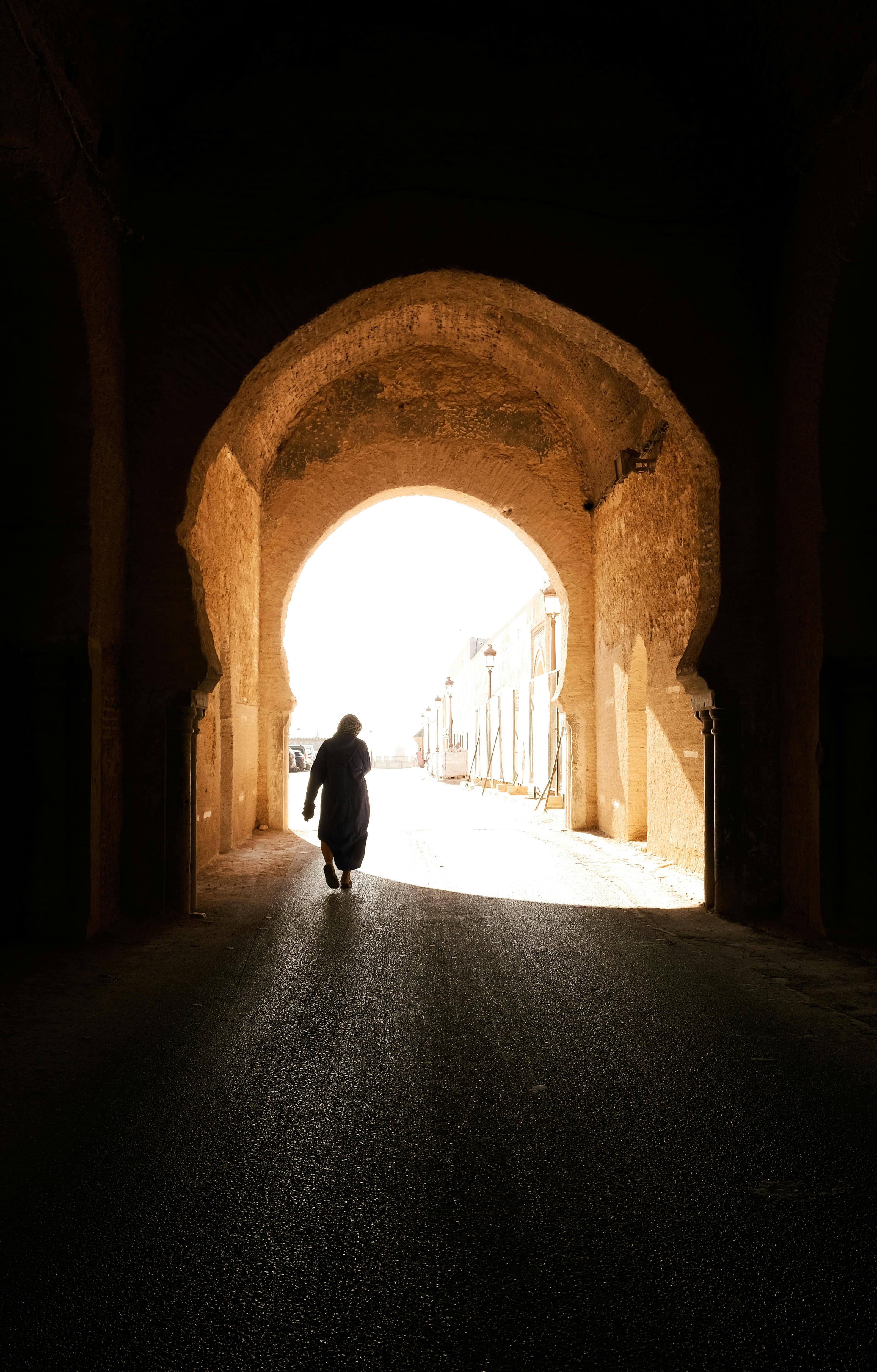 Moroccan landscape bathed in golden light.