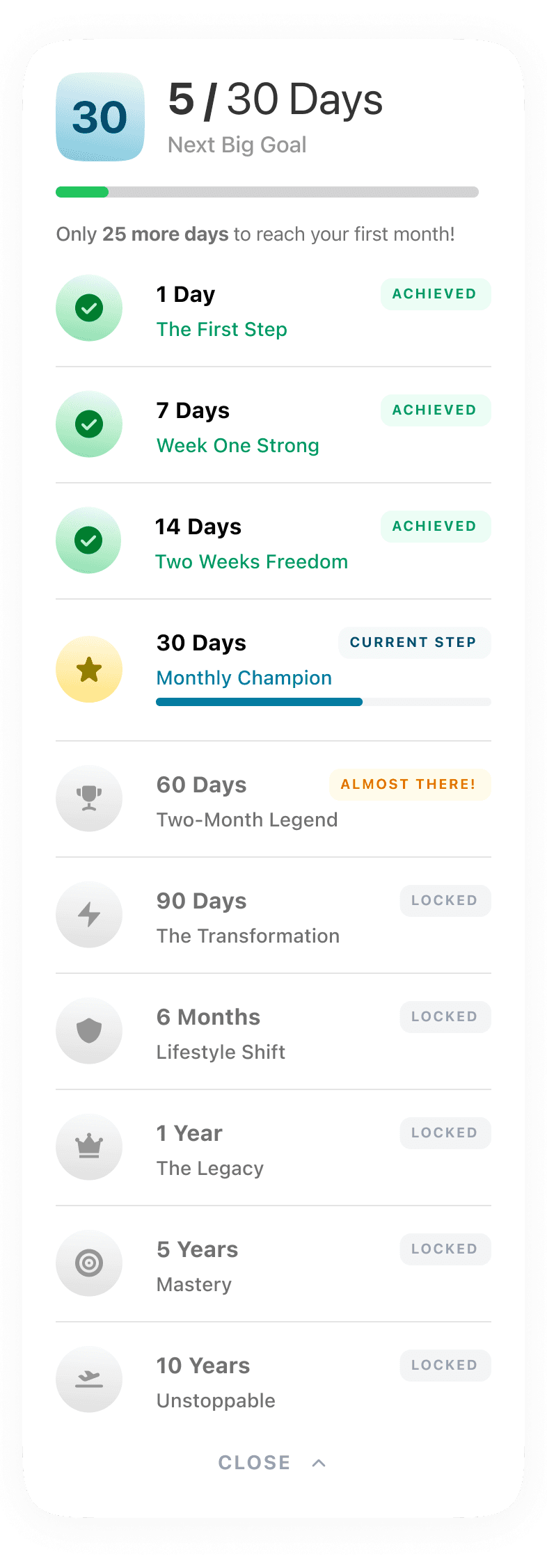 App sections illustrations