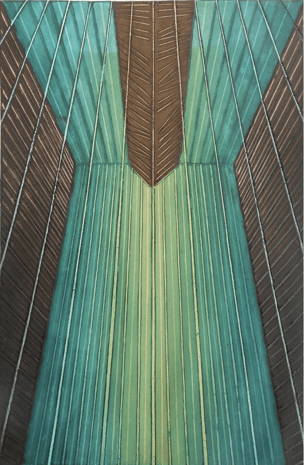 herd of sheep on road painting