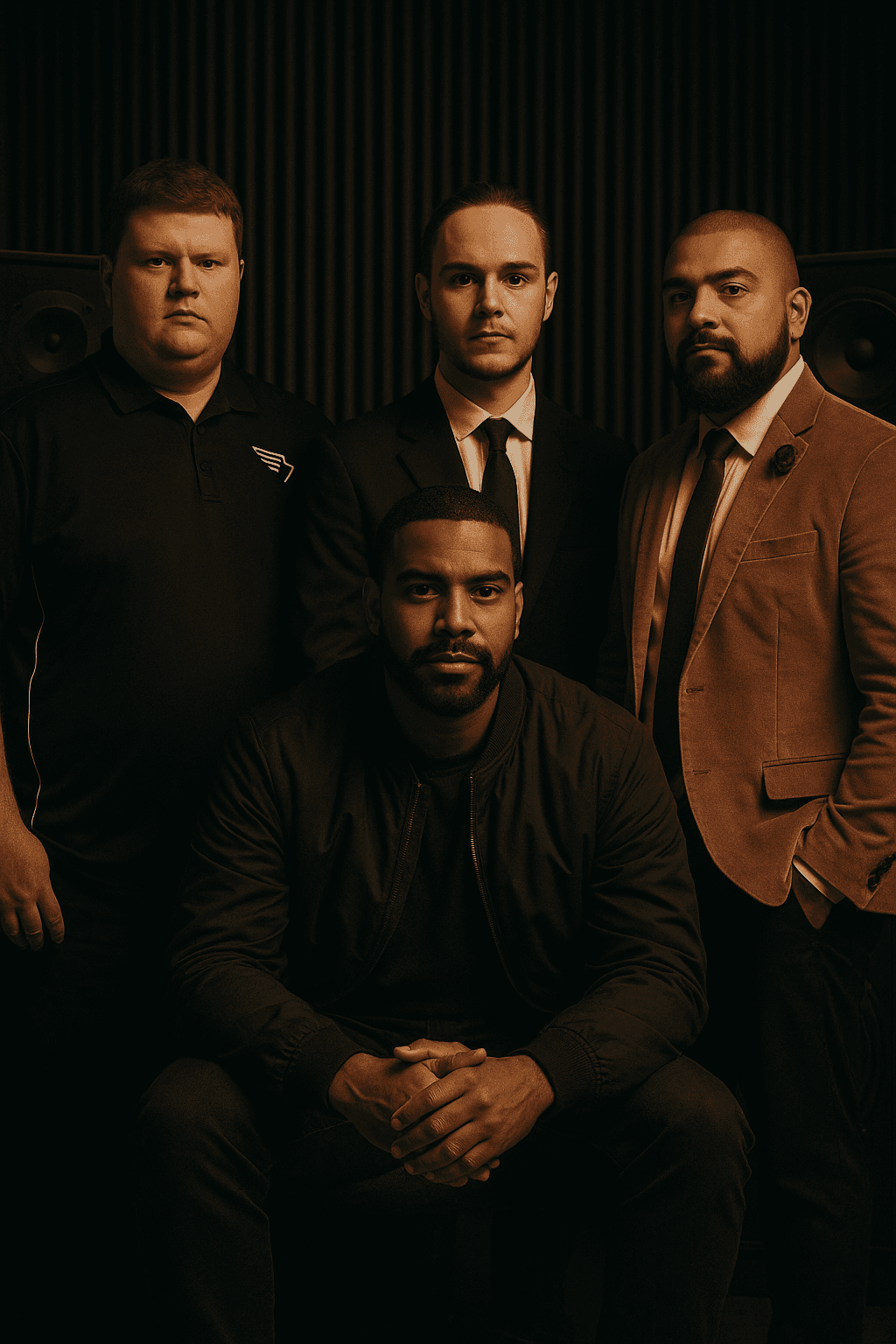 Music producer sitting in his studio