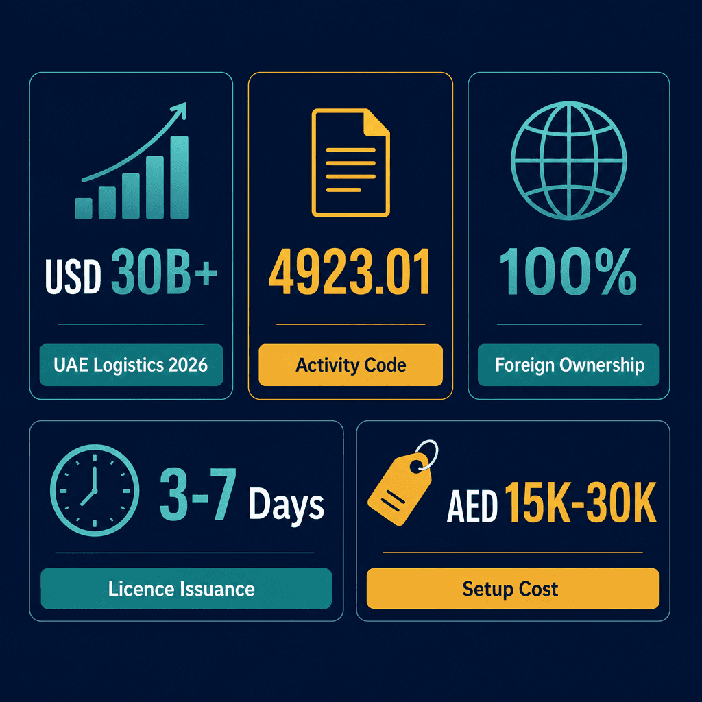 Infographic: All freight transport operations by road Business License in Dubai