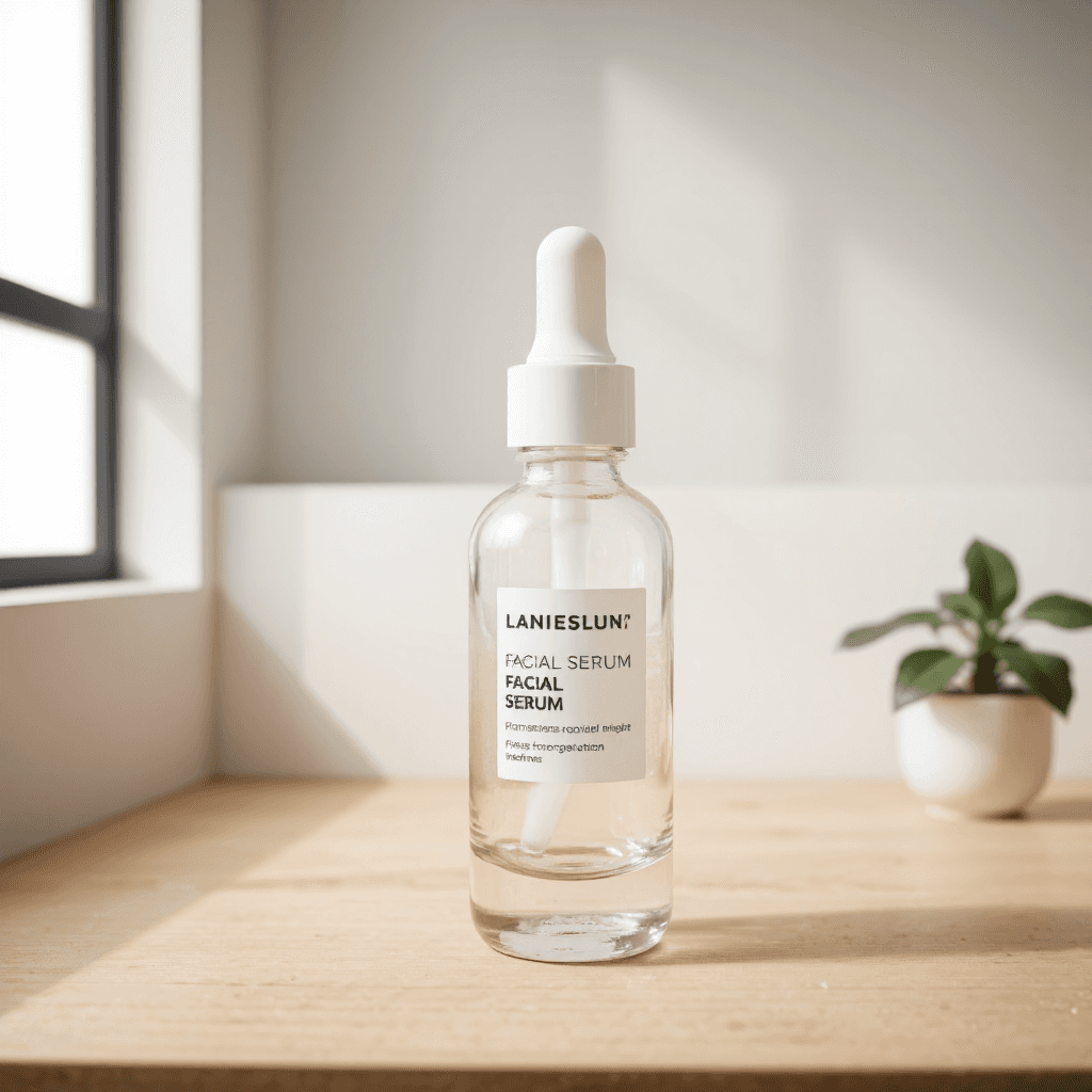 product photography of a bottle of facial serum