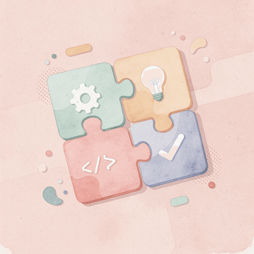 Puzzle pieces connecting to represent a holistic admissions process