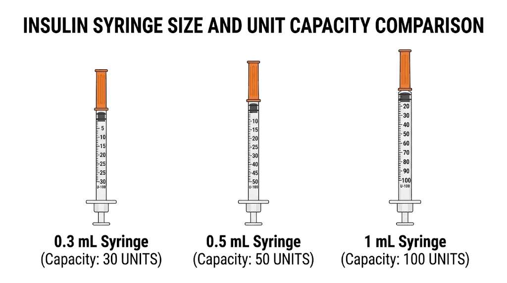 Insulin syringe size comparison for tirzepatide 12.5 mg dose measurement