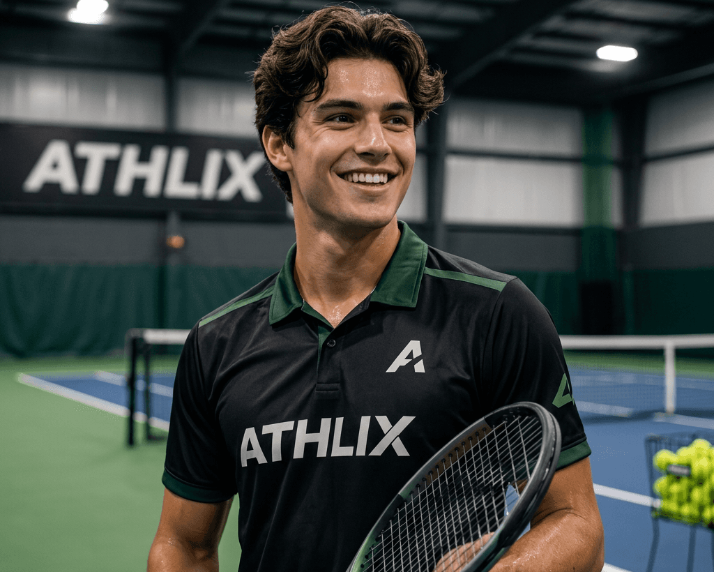 A man jumping in the air with a tennis racket