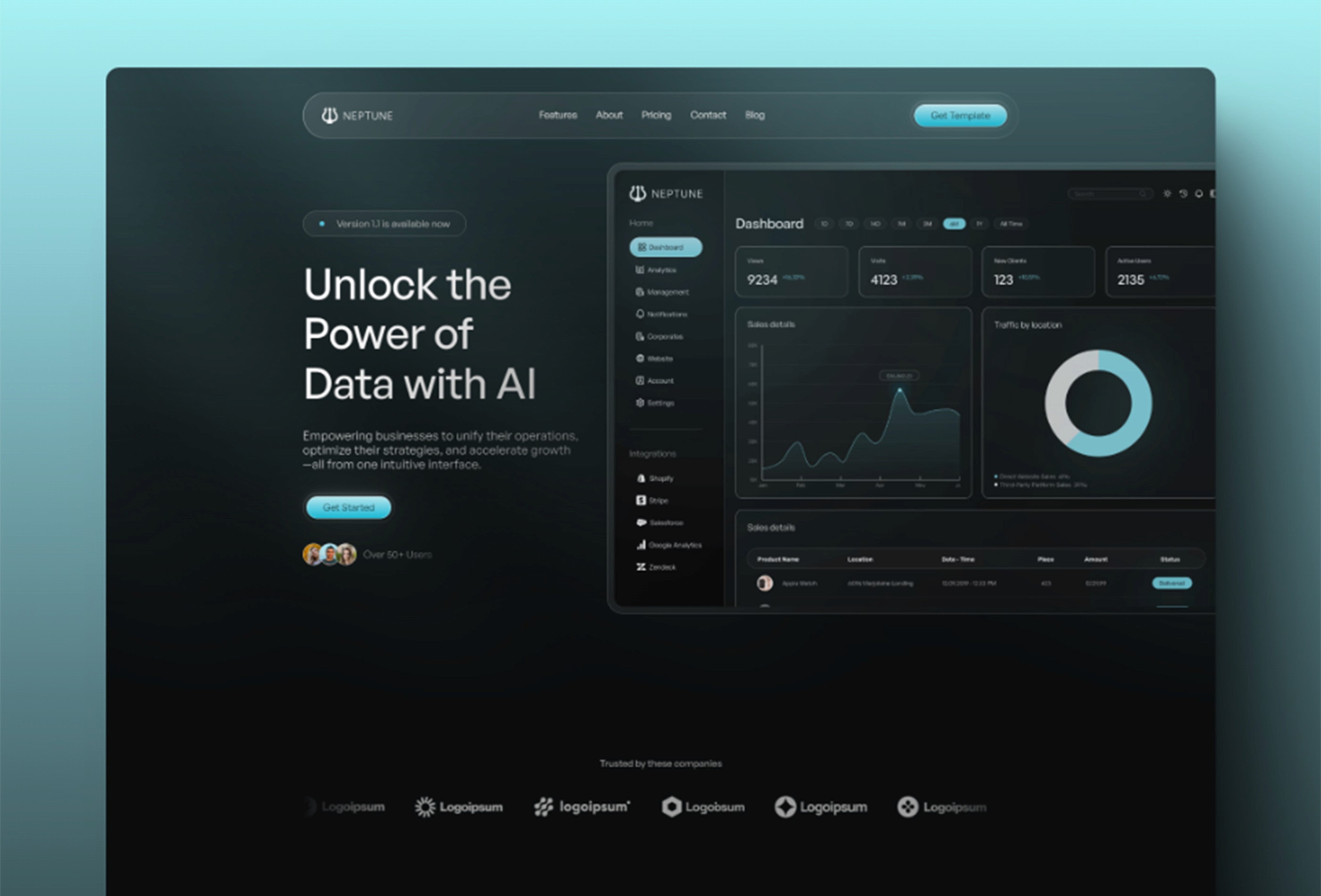 Neptune — 动效 SaaS 产品官网设计灵感