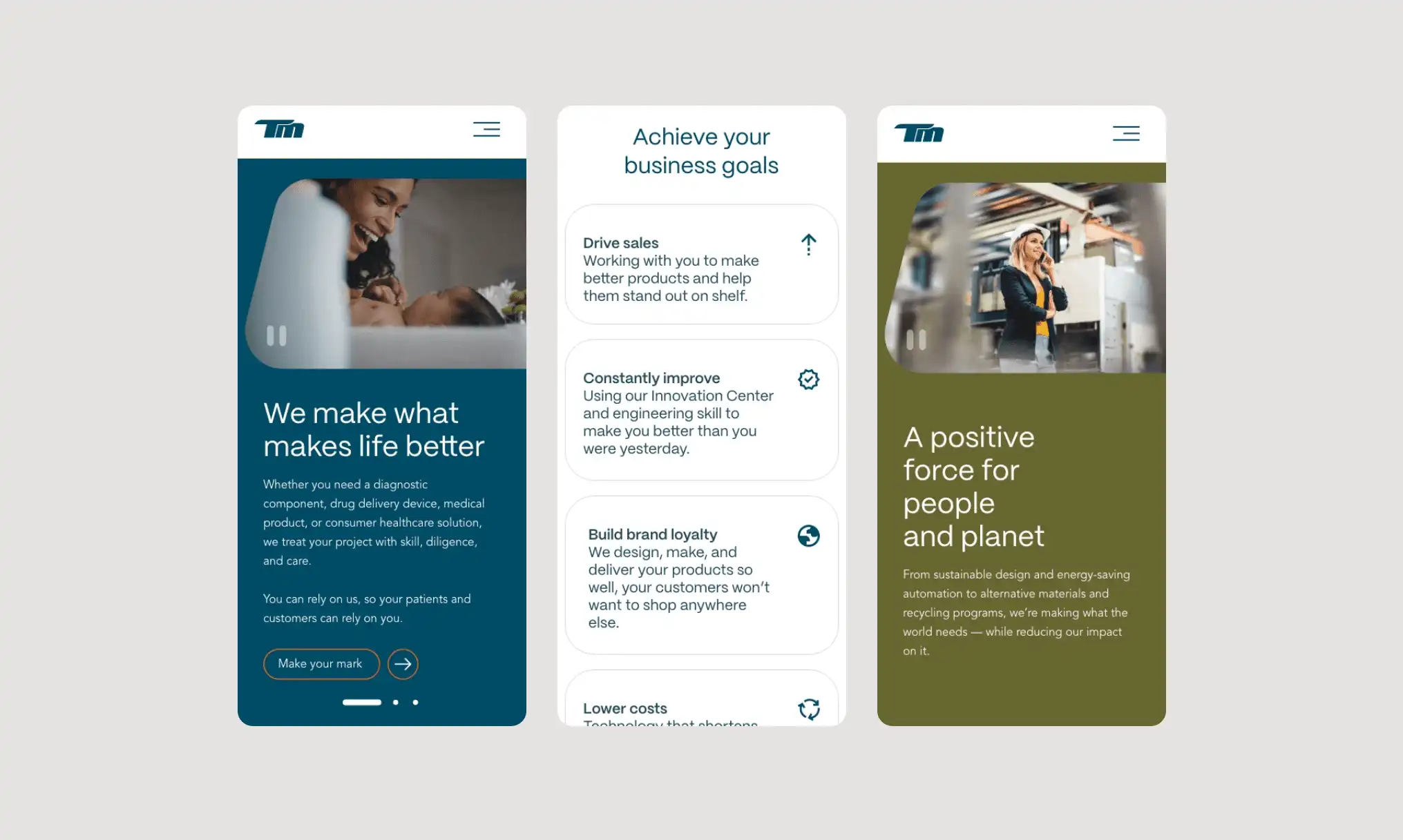 Technimark Website mobile