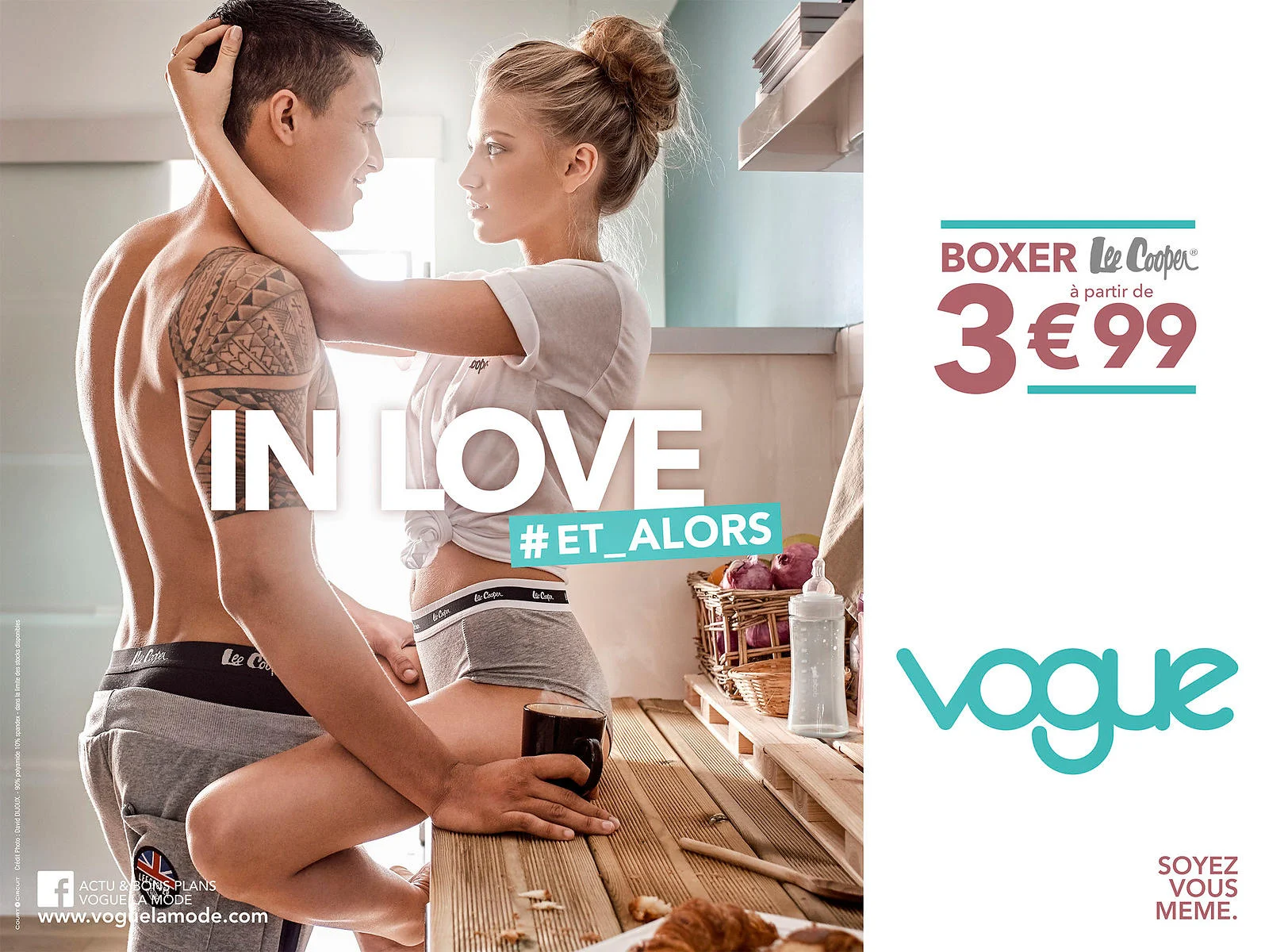 Photographie de mode intime Vogue — Couple dans une chambre, lumière douce | Photographe David Dijoux, 974