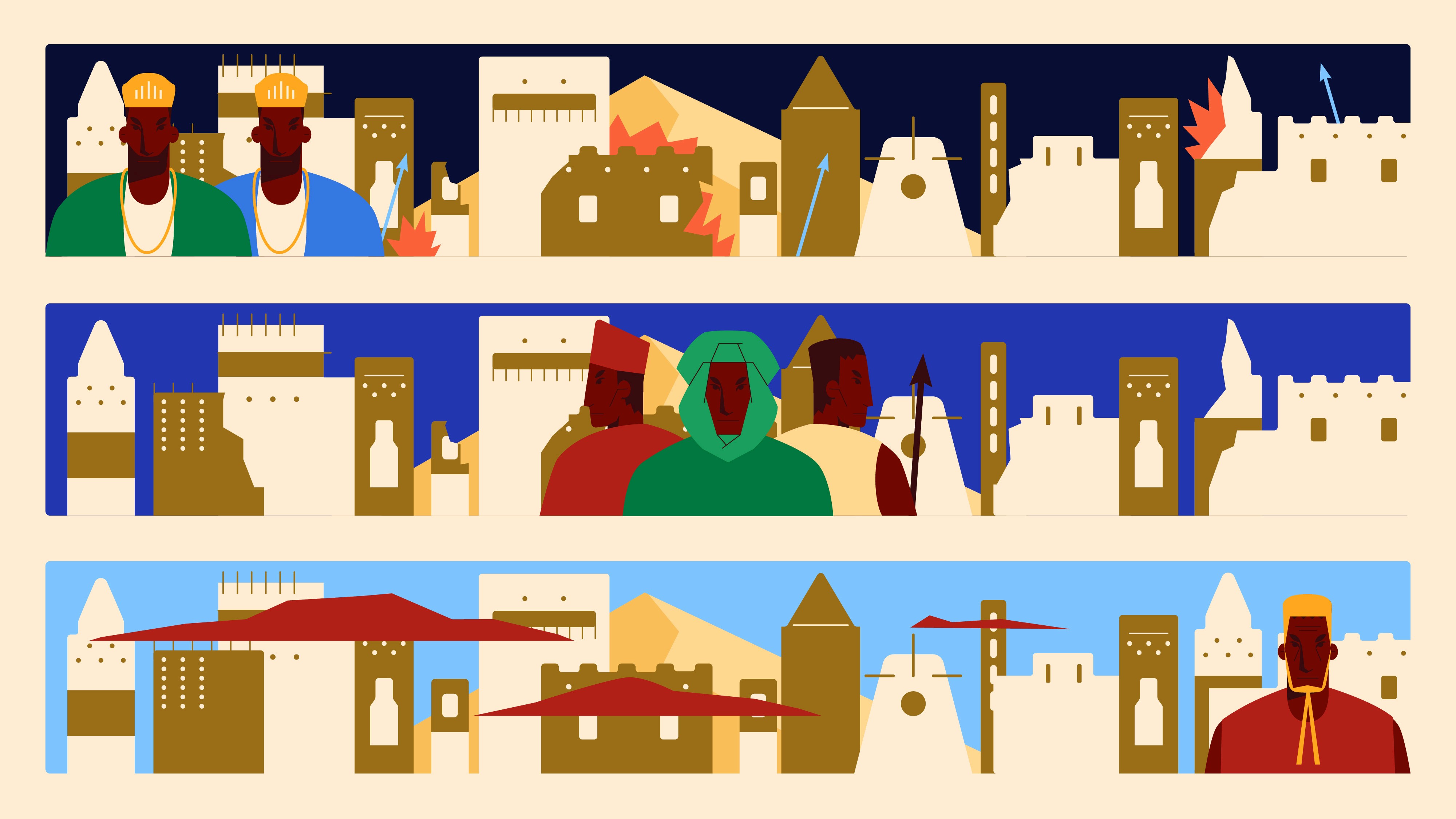 Styleframe - Three scenes of the history of the Empire of Mali