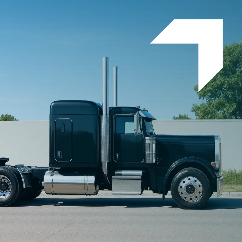Black tractor-trailer representing Tractor Trailer Insurance services by GIA Group, LLC