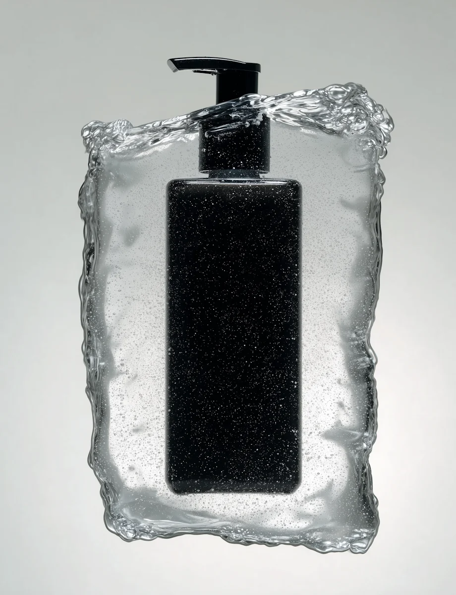 The Glacé bottle suspended in ice