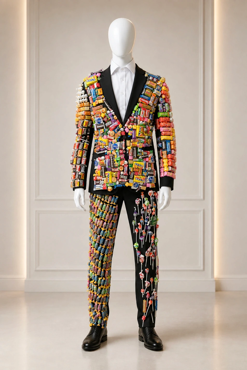 Close detail of No Amayume, a candy-covered Marzelest suit.