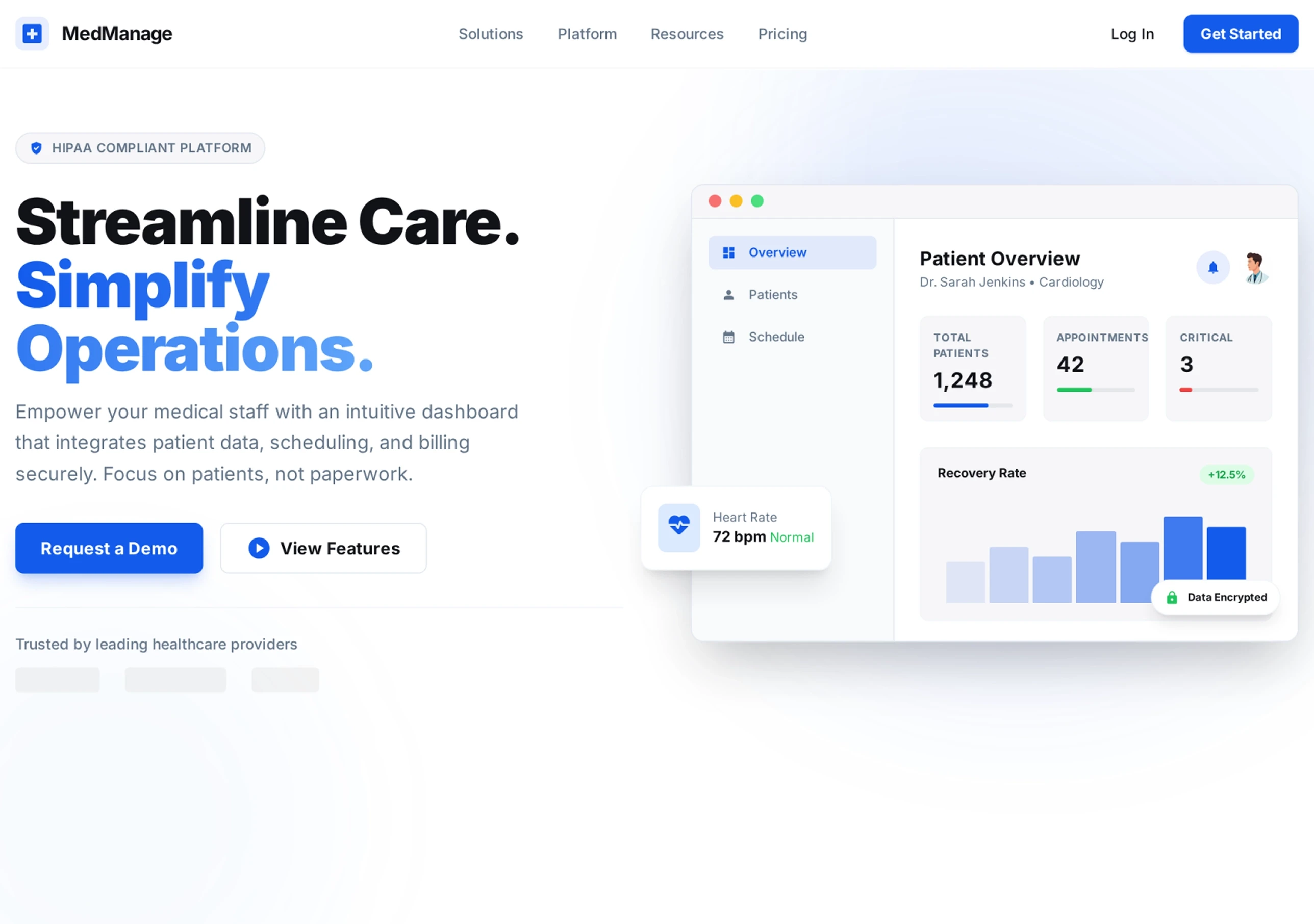 Screenshot of the Hospital Management System