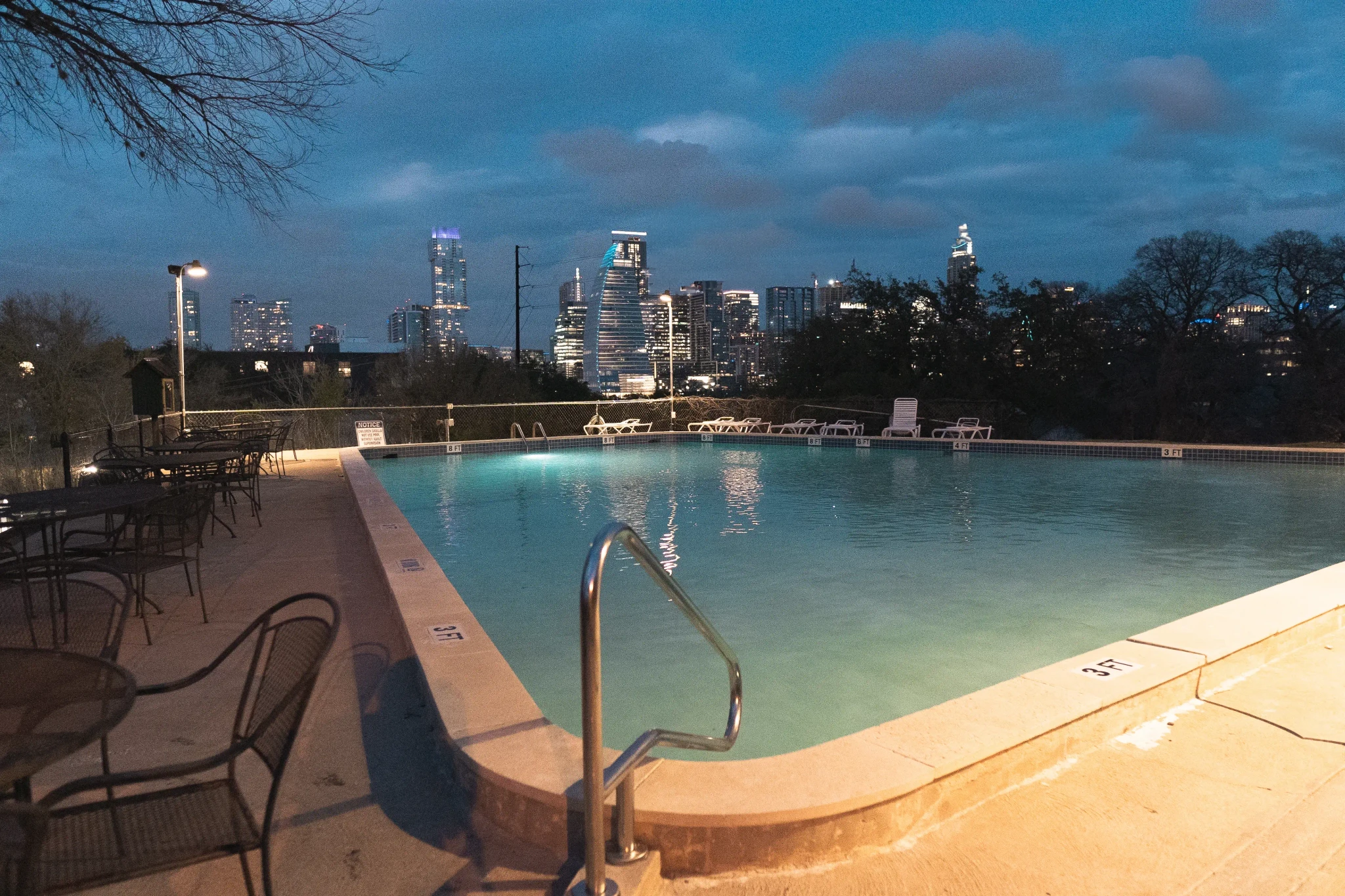 Nighttime pool shot