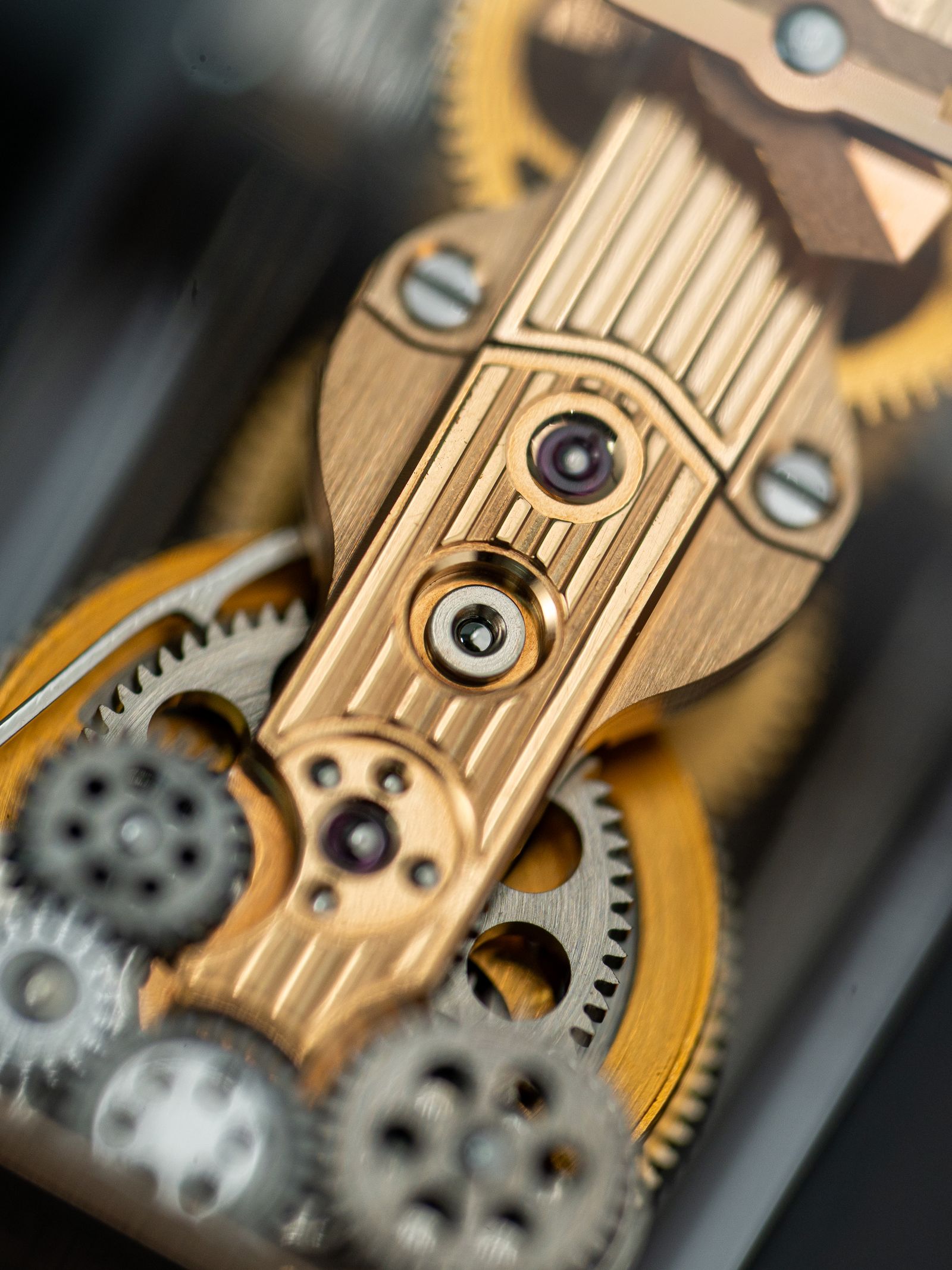 Engrenages d’un mouvement de montre mécanique