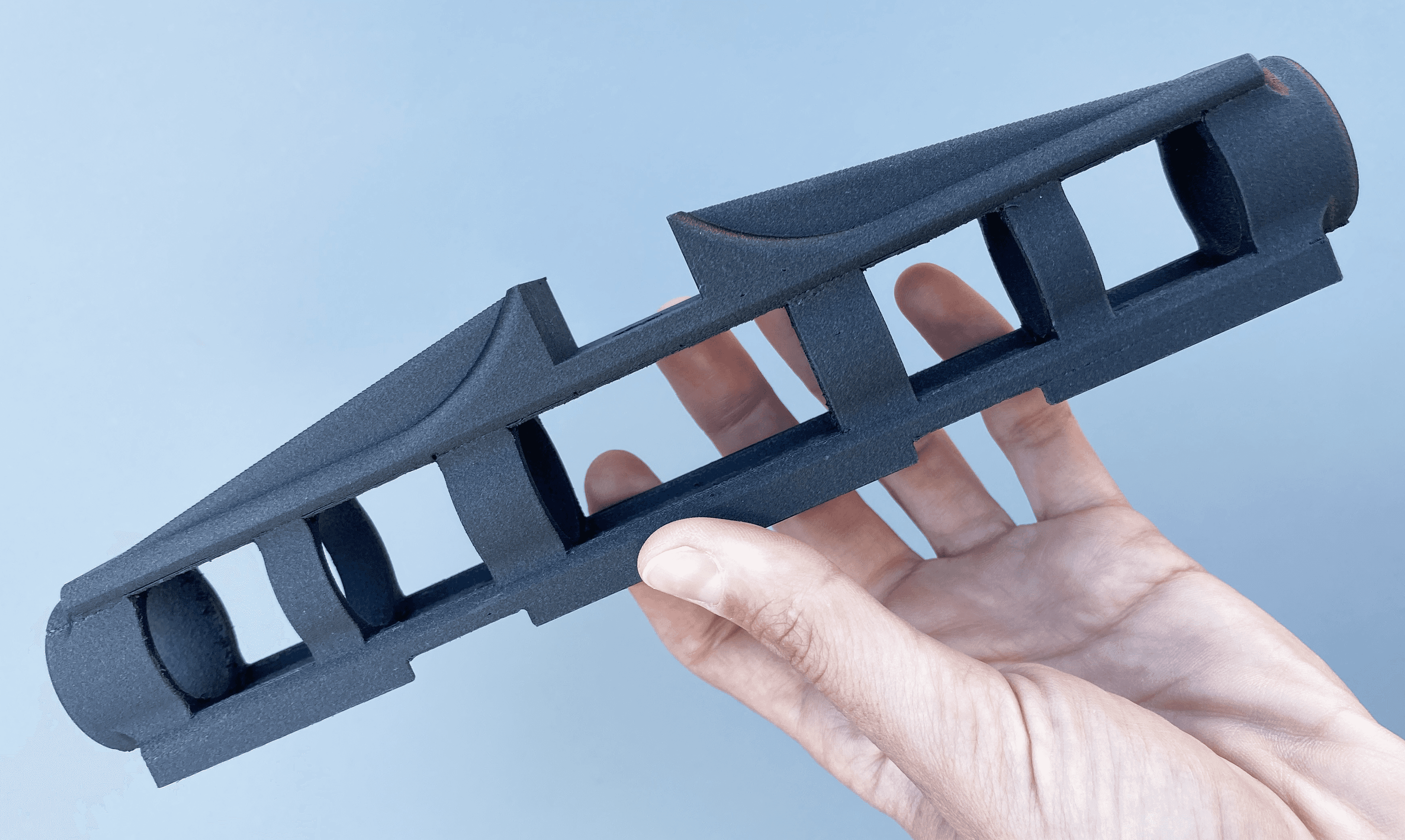 3d printed Polymaker PA6-CF (nylon carbon fiber) stabilizer mount black