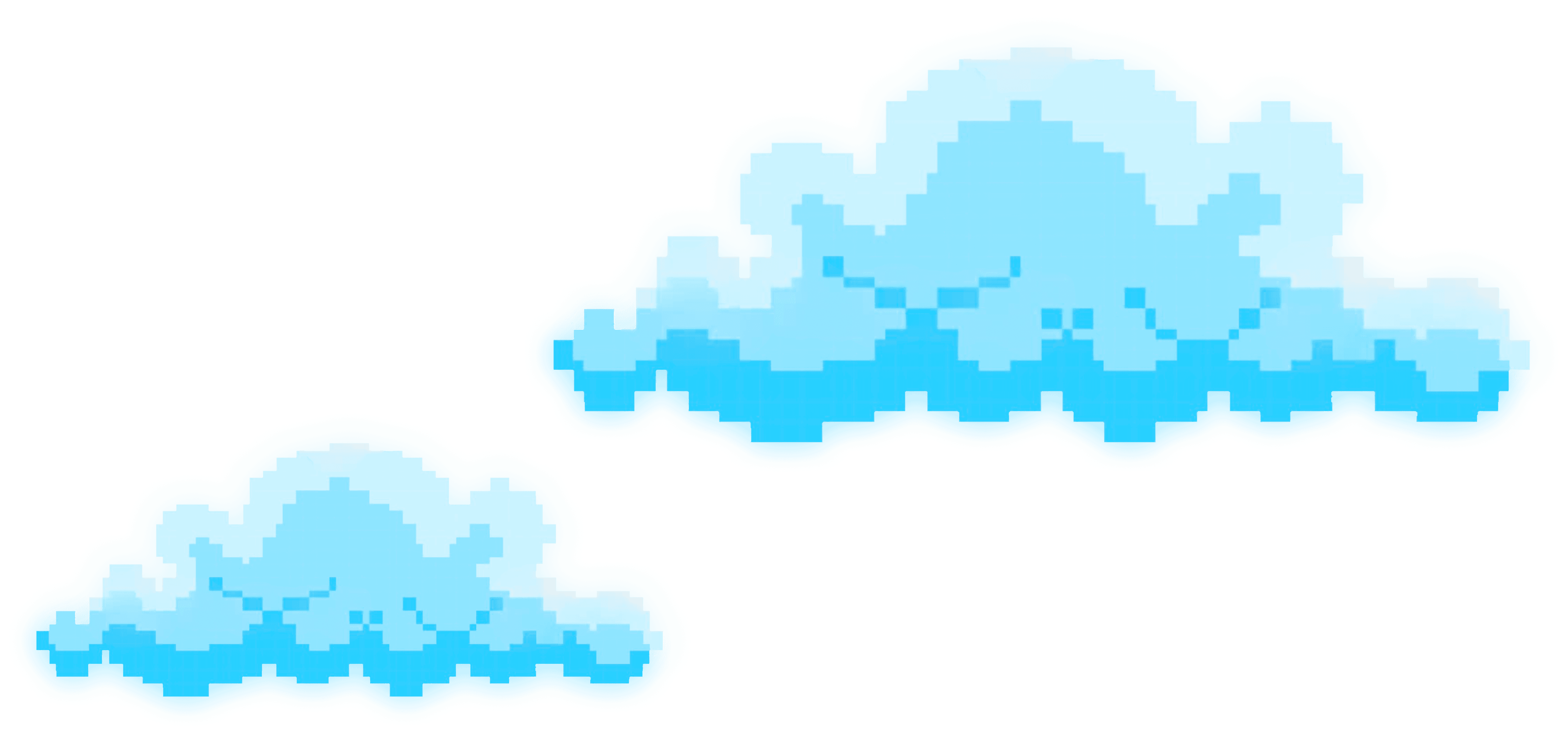 Illustration pixel art de deux nuages