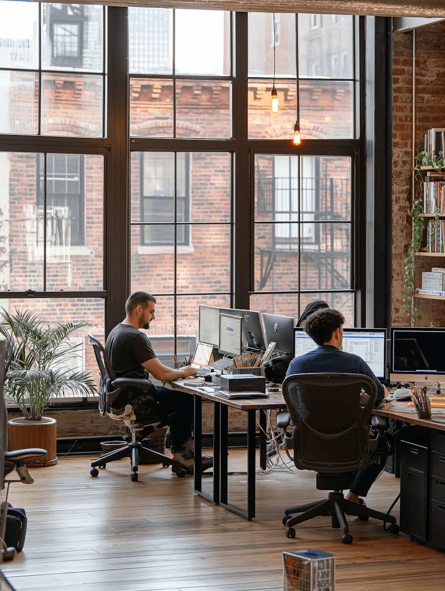 people sitting on chair in front of laptop computers