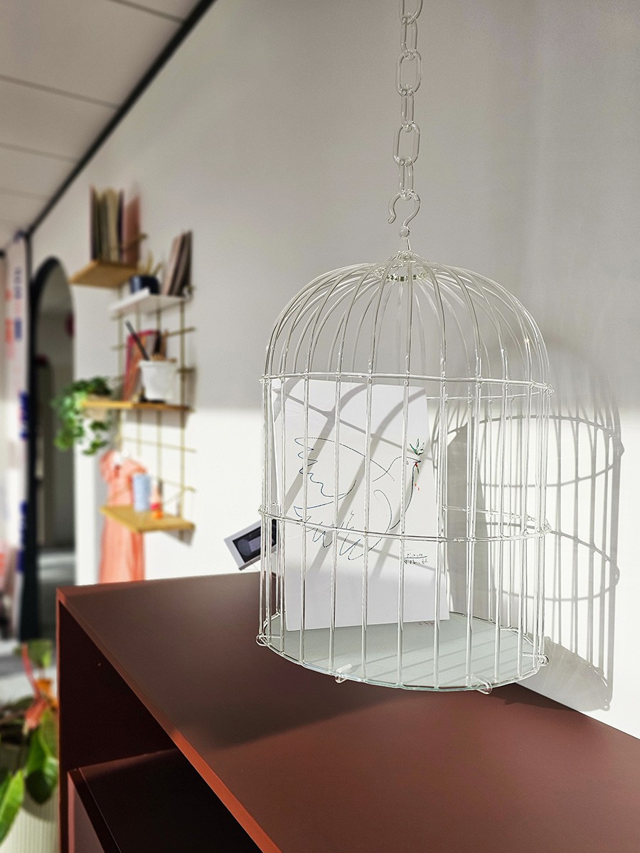Cage oiseau Valério Fasciani décoration espace de travail