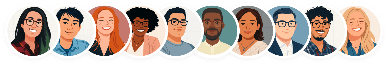 Illustration of a diverse team of people representing collaboration and teamwork.