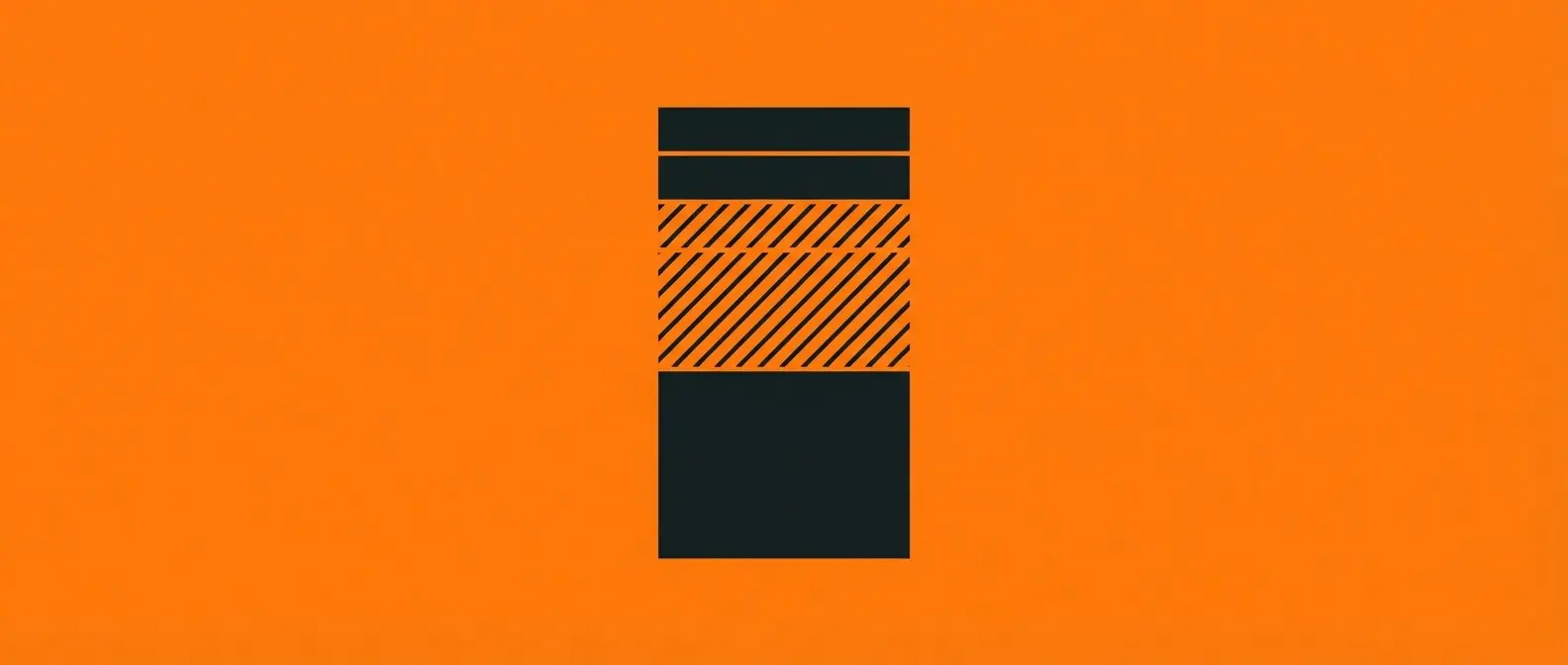 Graphic elements on an orange background