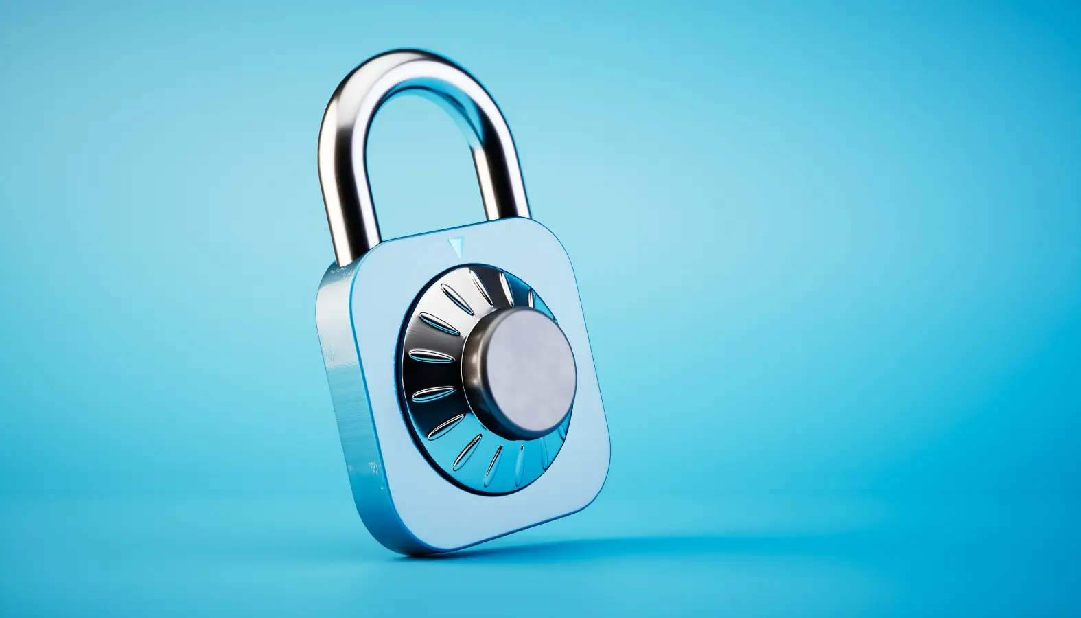 concept information coding combination lock blue background 3d render