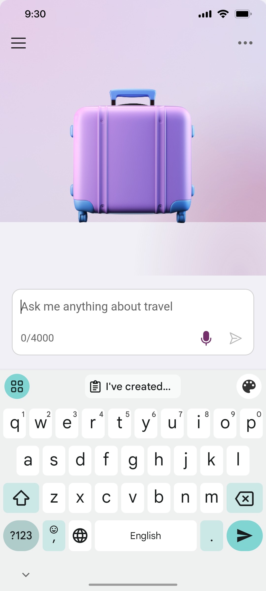 Microsoft Copilot Vacation planner screen
