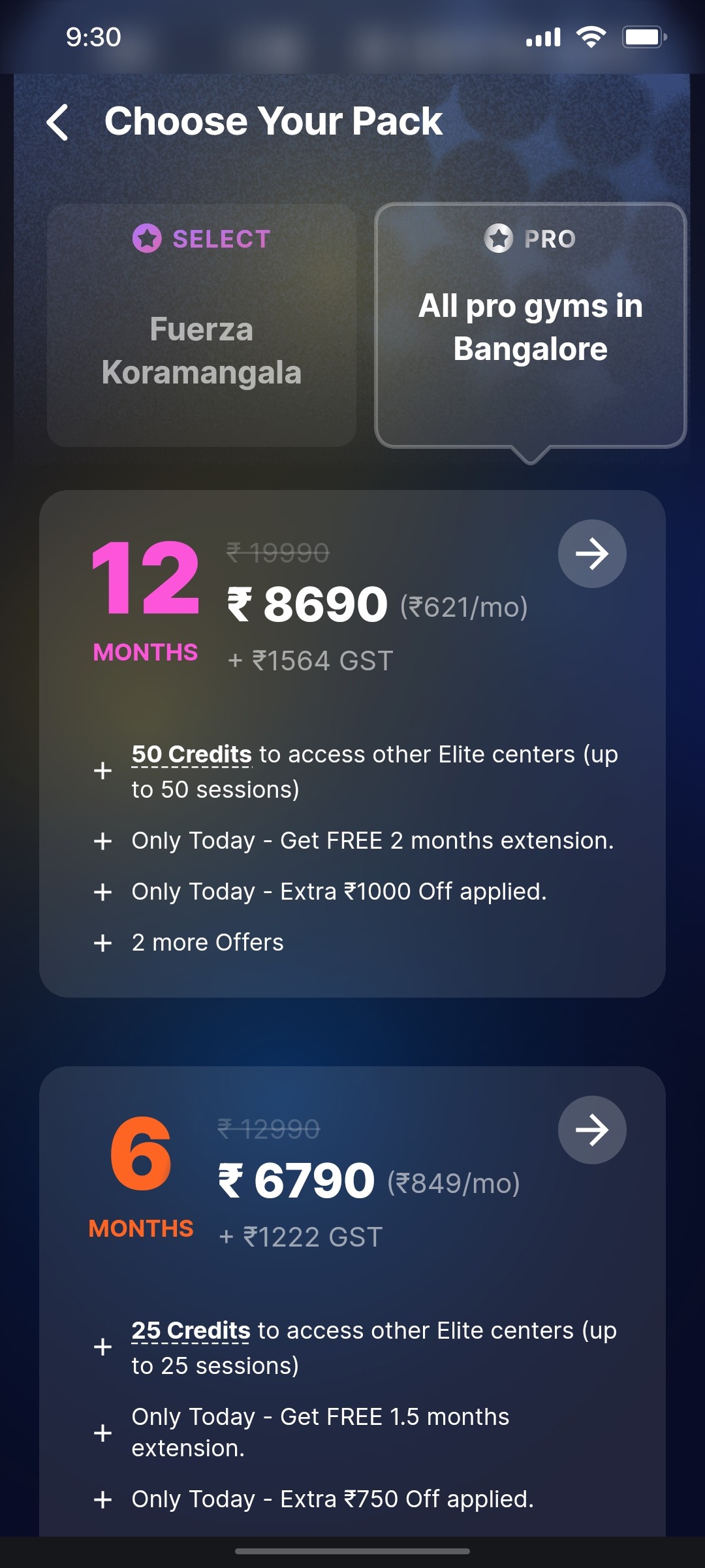 Cult.fit App Prize Screen