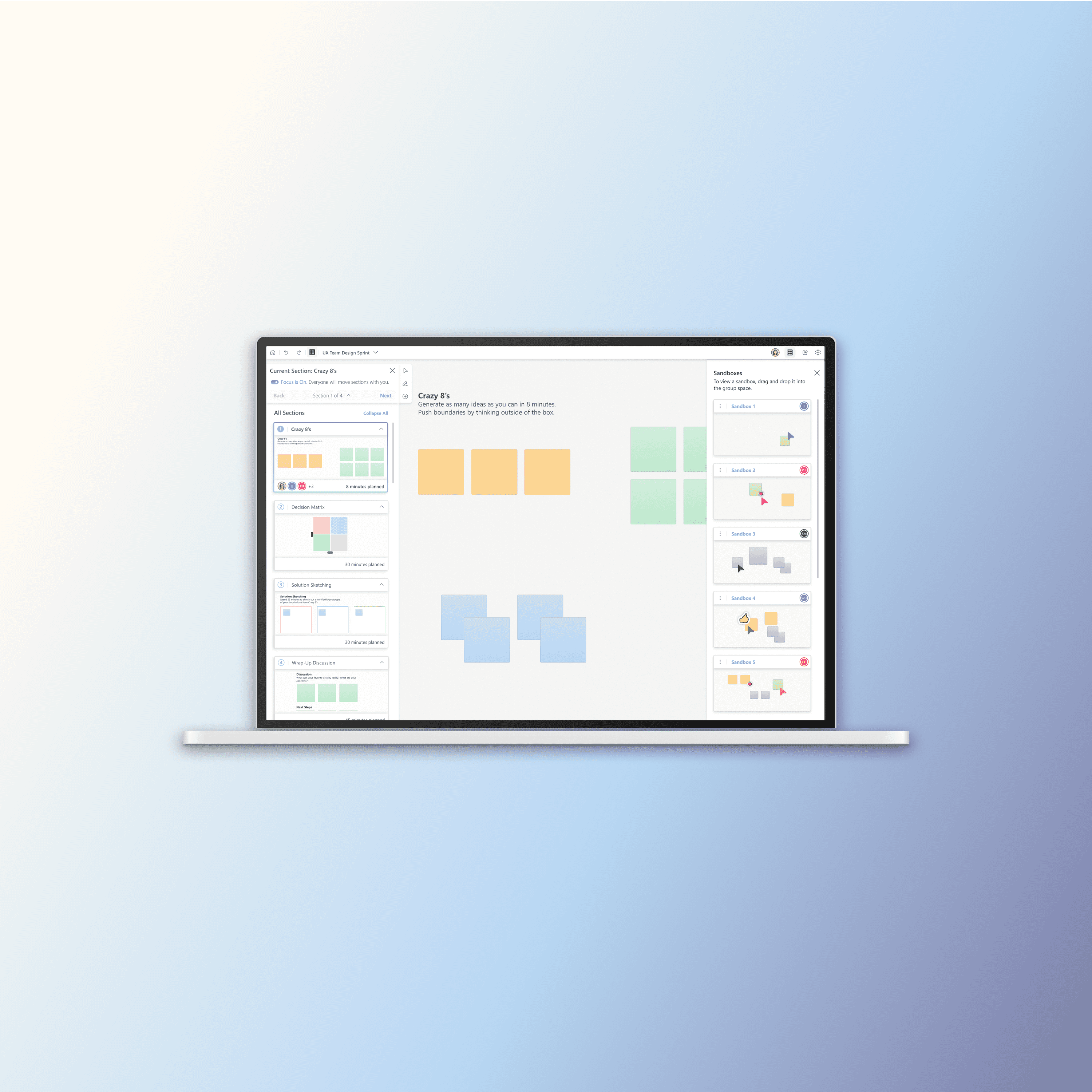 A laptop with a design of MS Whiteboard