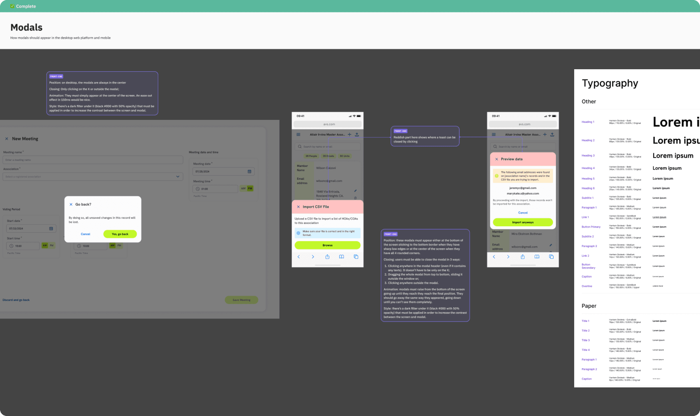 Handoff annotations
