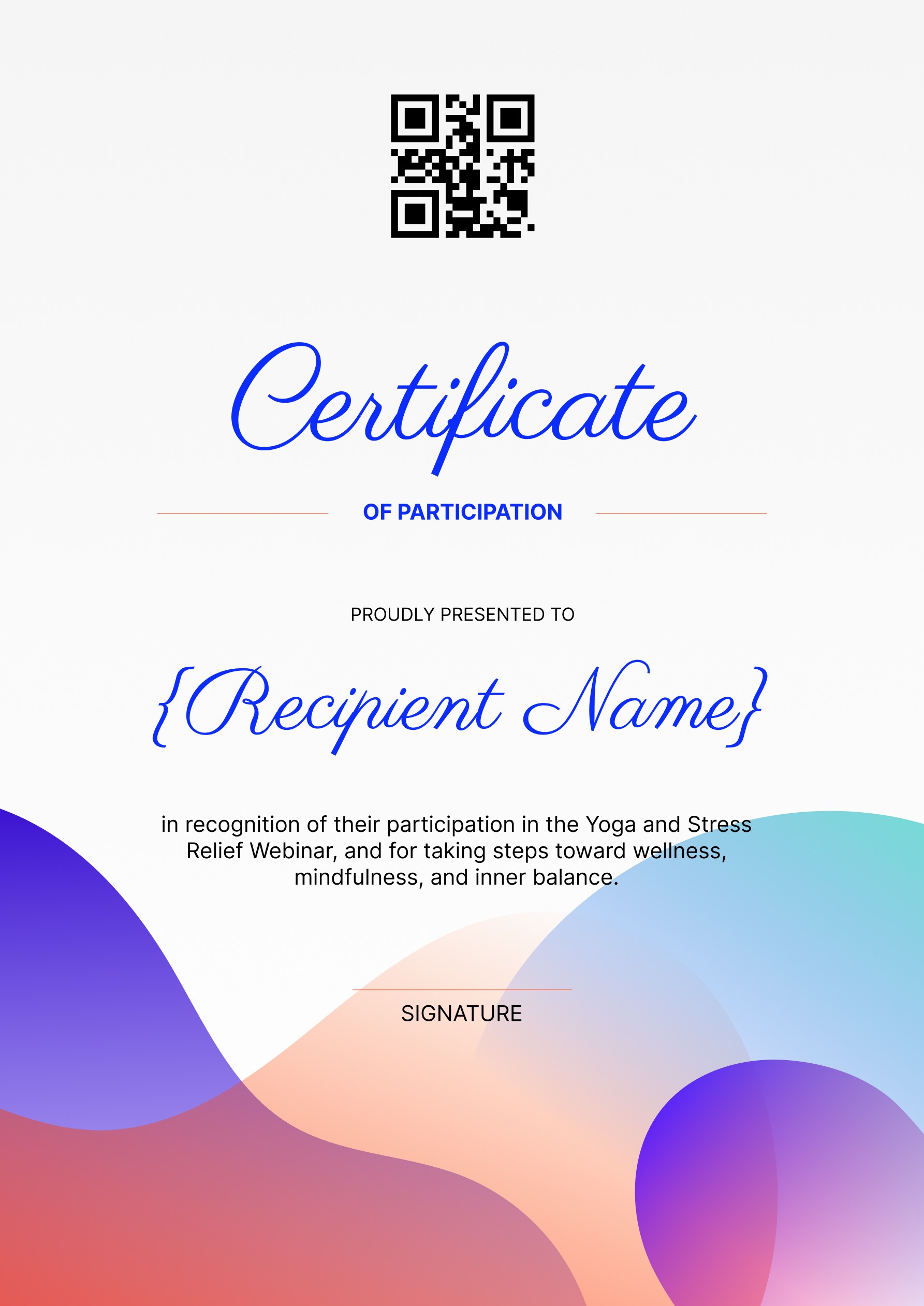Wauld - Subtle and formal webinar participation certificate template