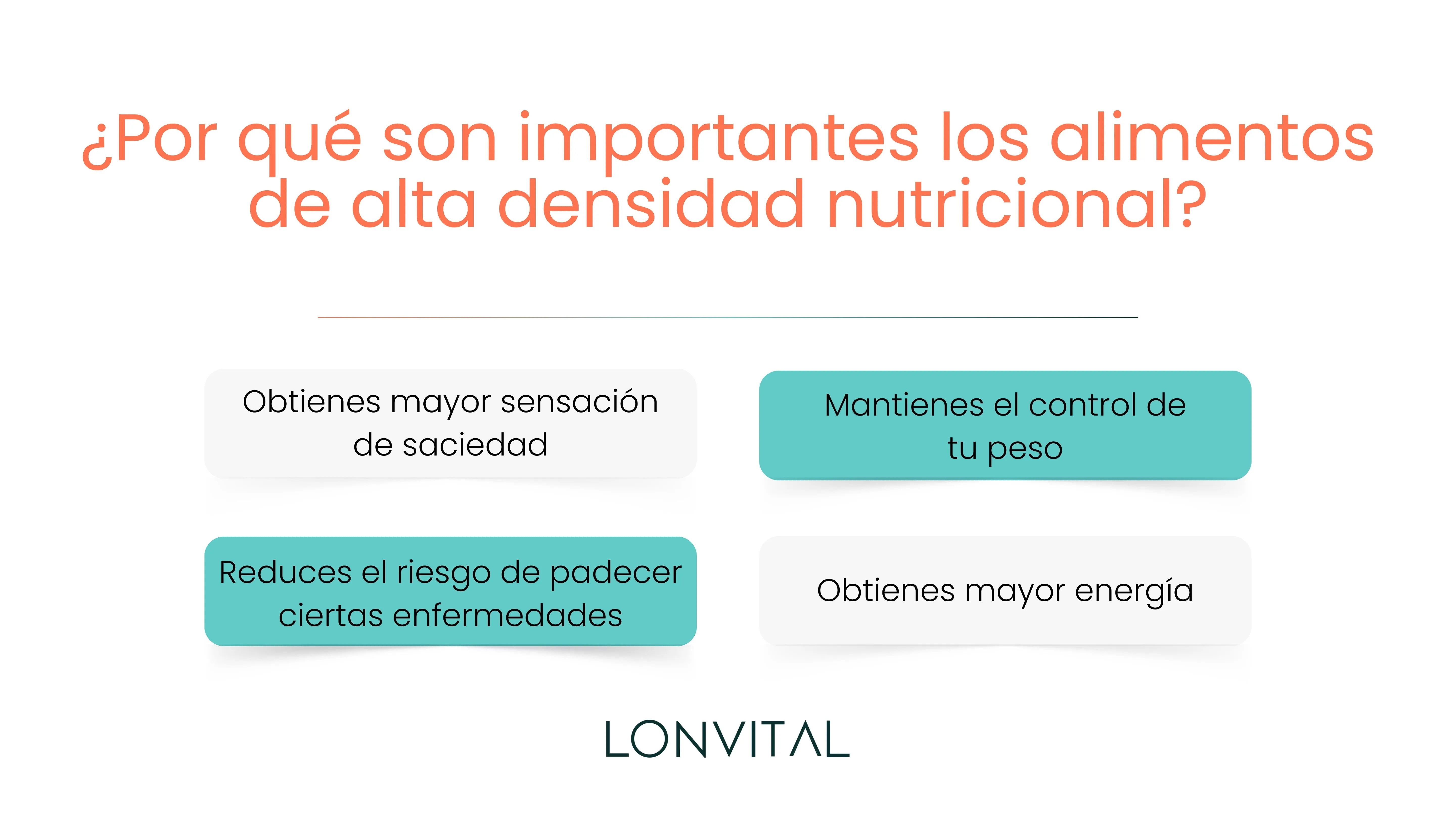 ¿Por qué son importantes los alimentos de alta densidad nutricional?