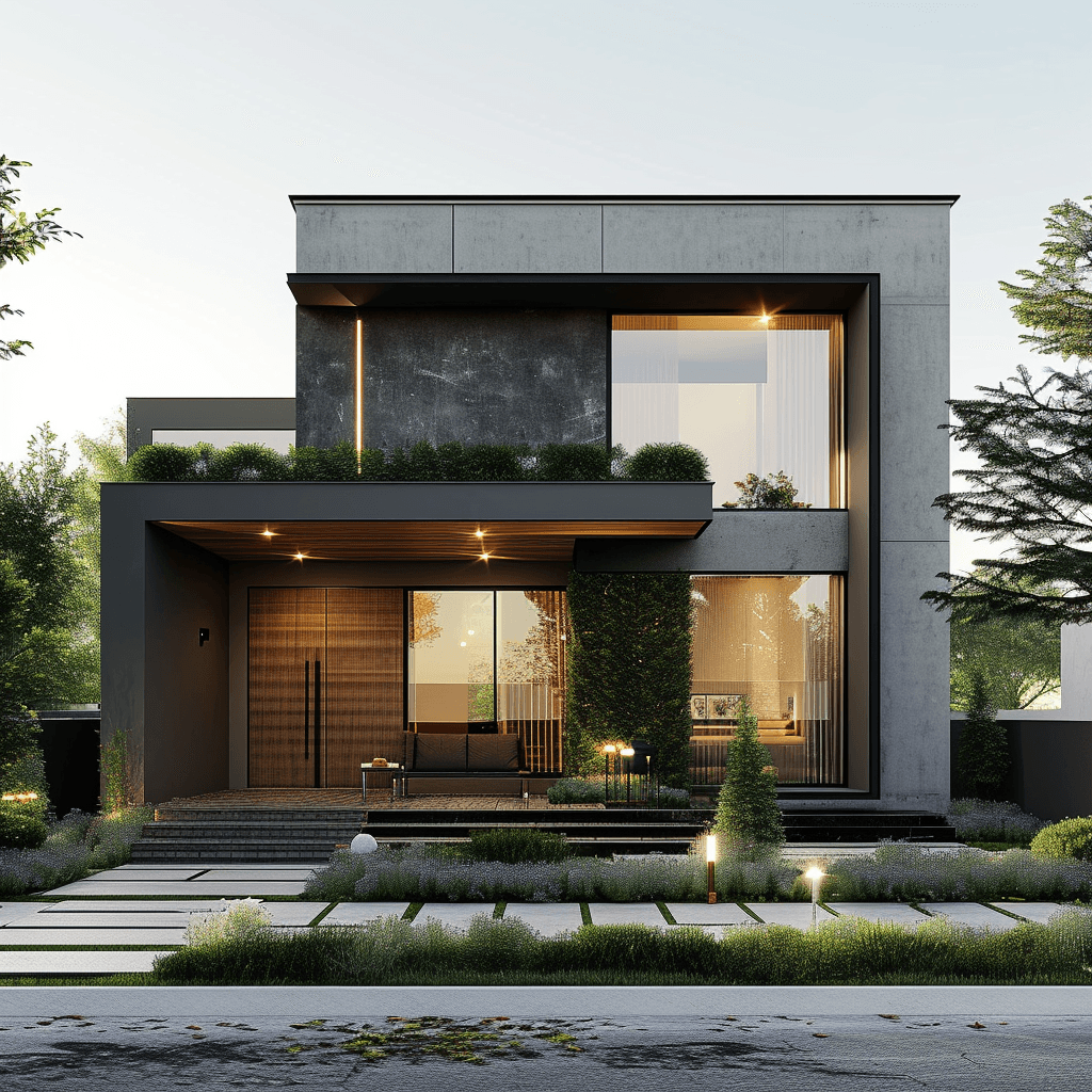 Smiling young woman with long hair standing against a dark green background, holding a finger to her chin.