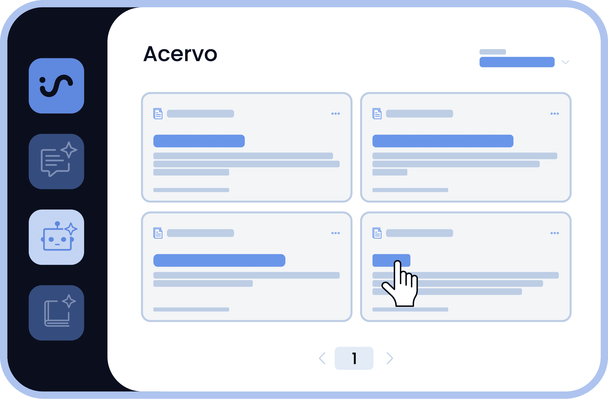 Interface do Acervo da Inspira.