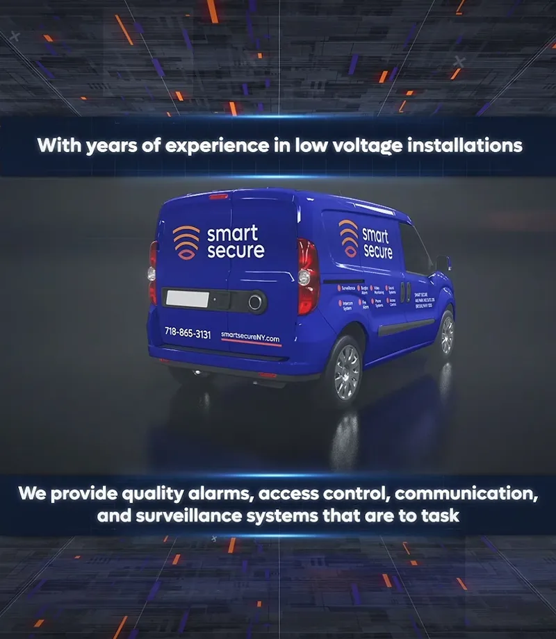 3D animated branded service van for Smart Secure low voltage and security systems commercial