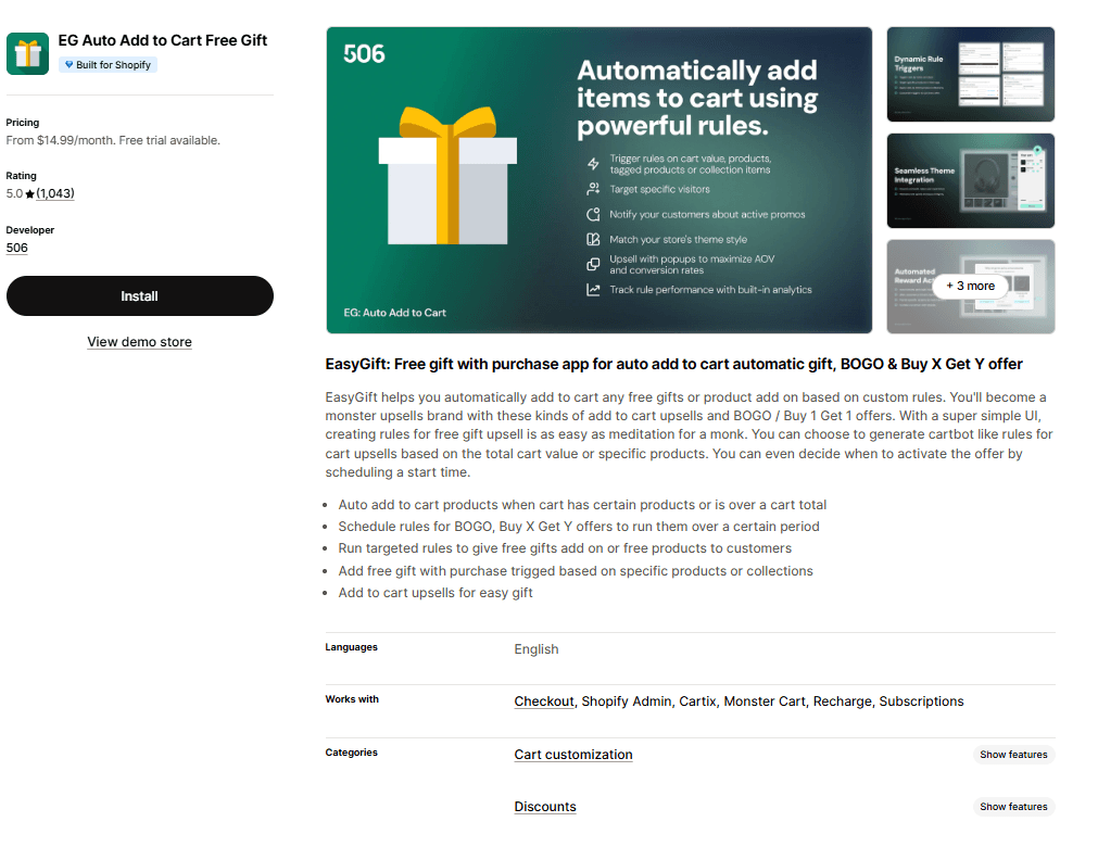 EG Auto Add to Cart Free Gift on the Shopify App Store