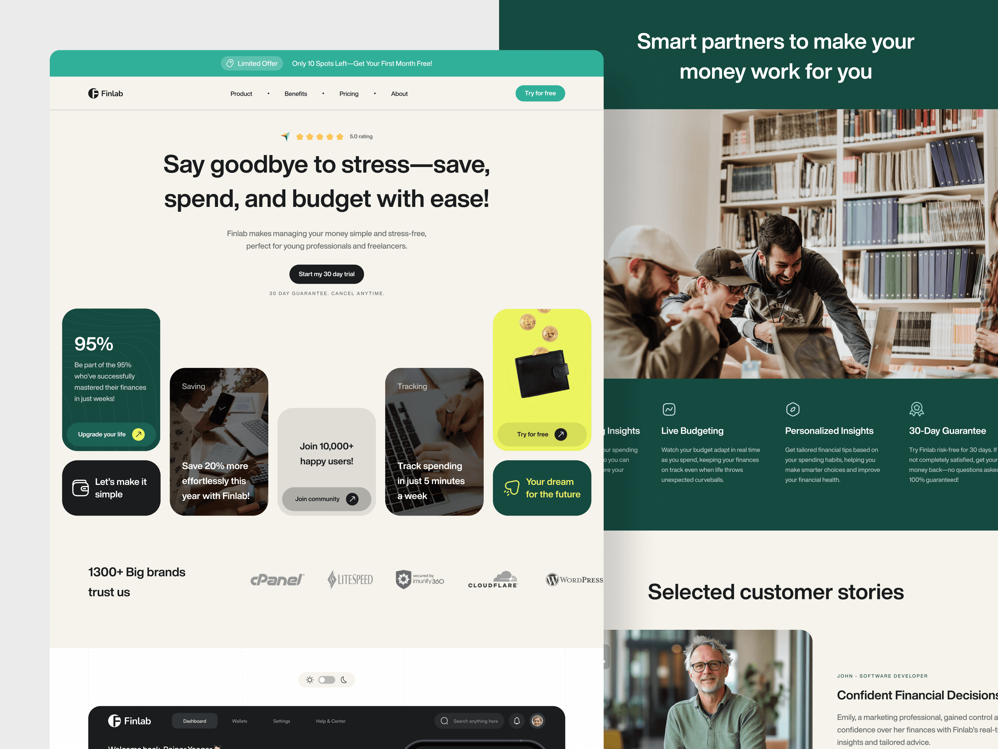 Finlab landing page