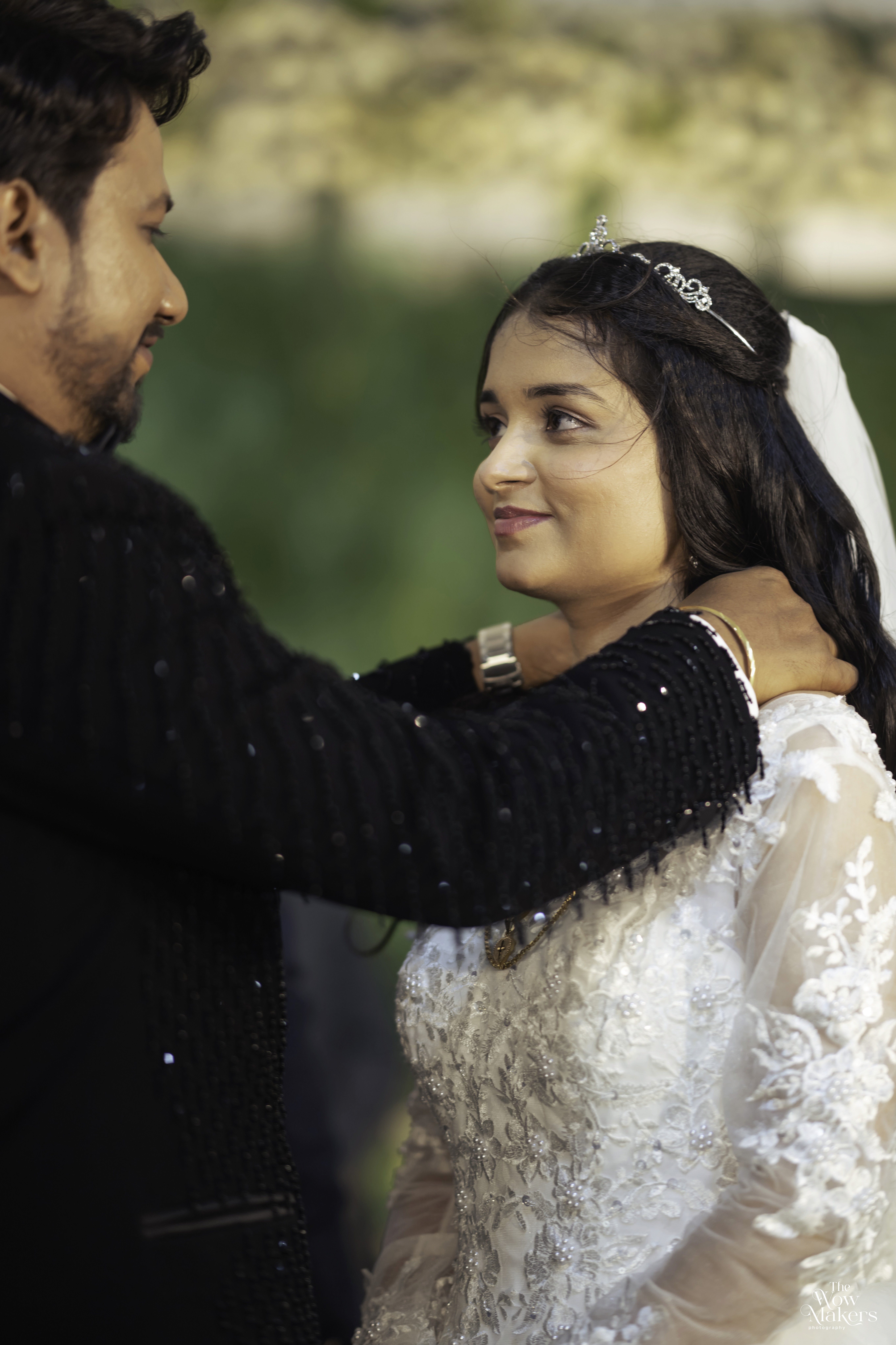 Christian wedding ceremony with bride in white gown and veil, photographed by Wow Makers wedding photography in Hyderabad, India.