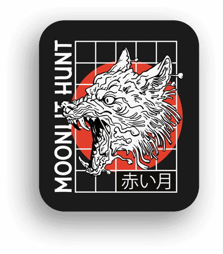 a wolf design with black background