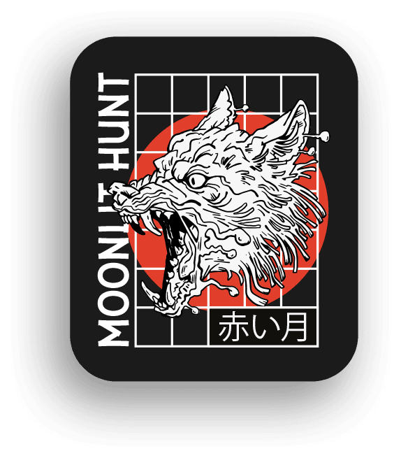 a wolf design with black background
