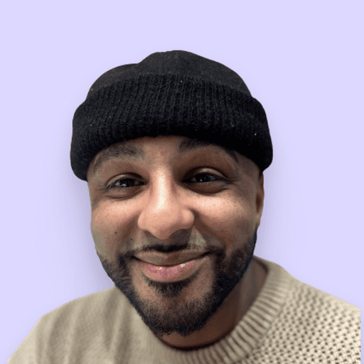 persona portrait image man with orange background and person's image on top