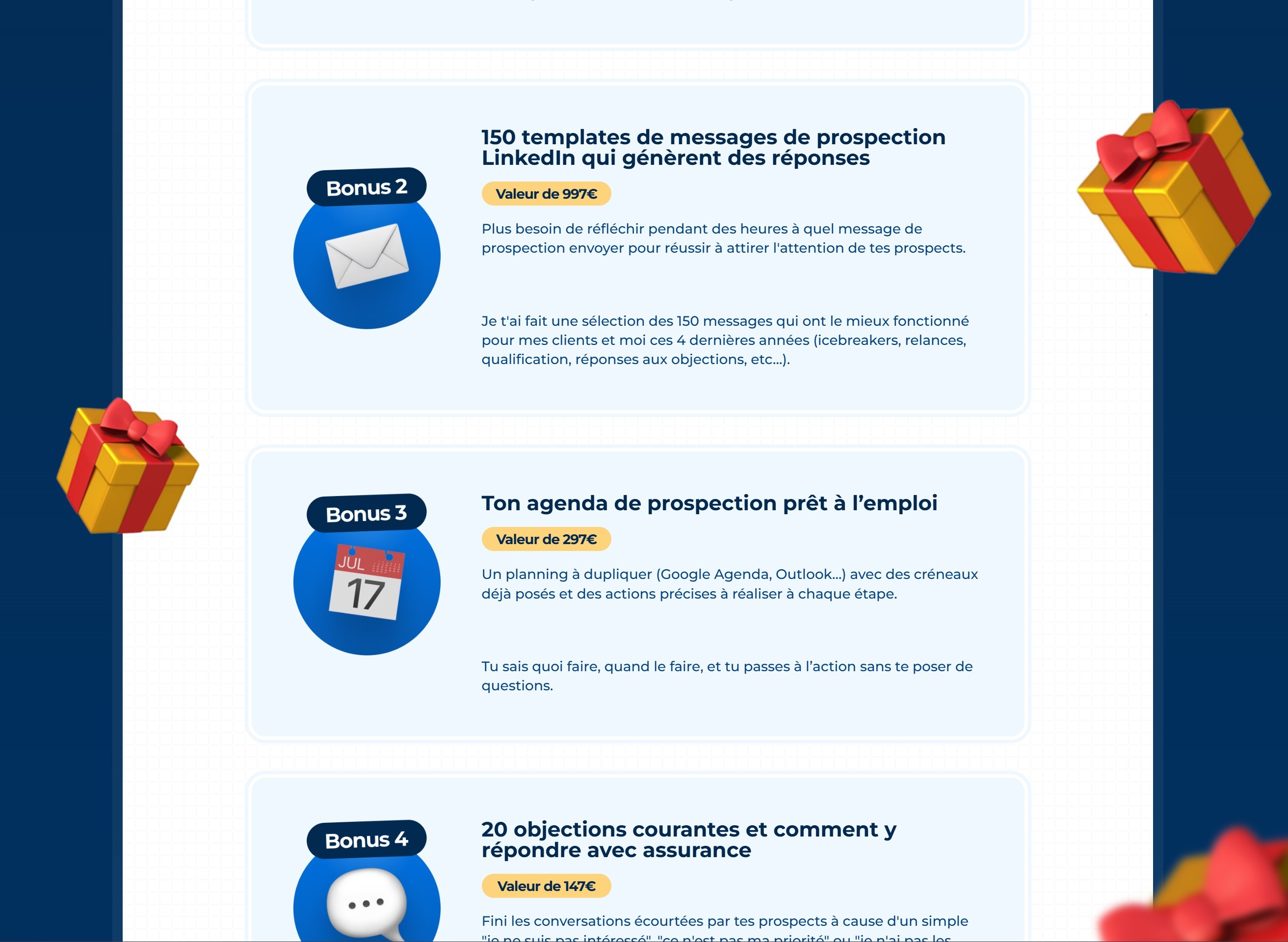 section bonus landing page dm killers