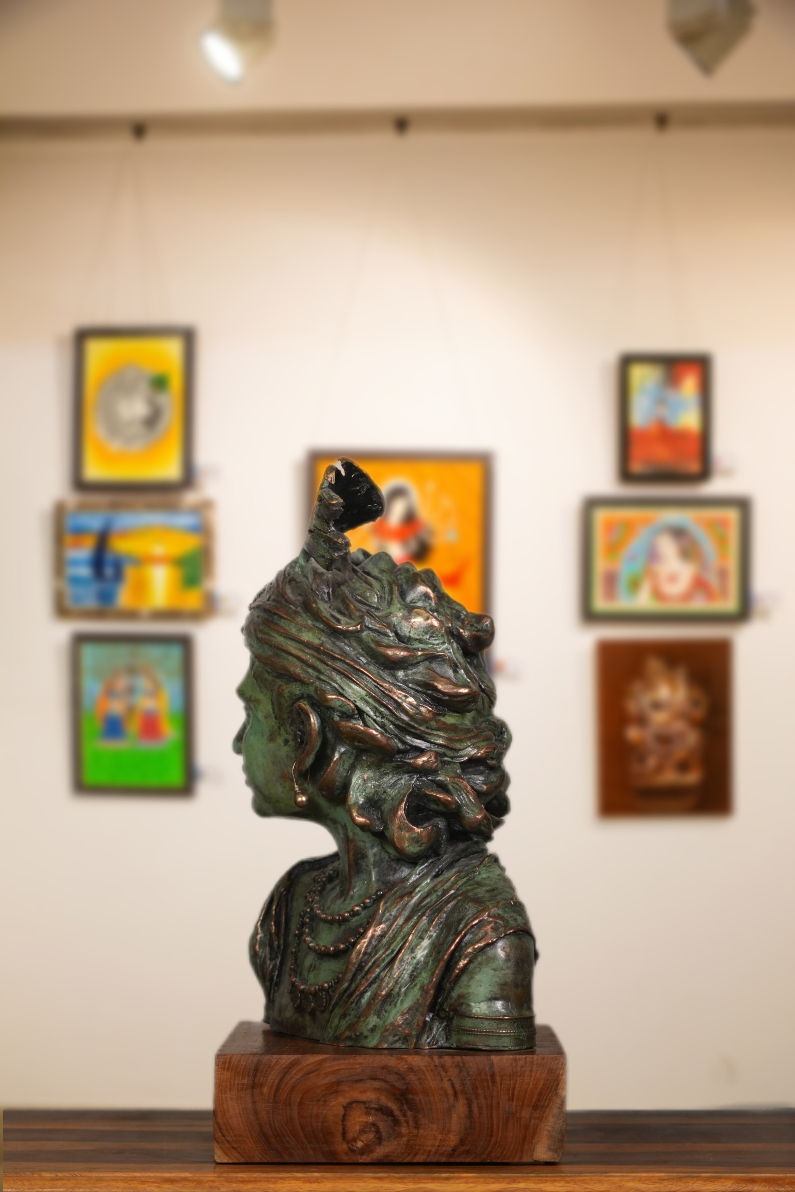 Bronze sculpture of Lord Shri Krishna as child