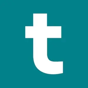 Terentia logo, stylized white lowercase ‘t’