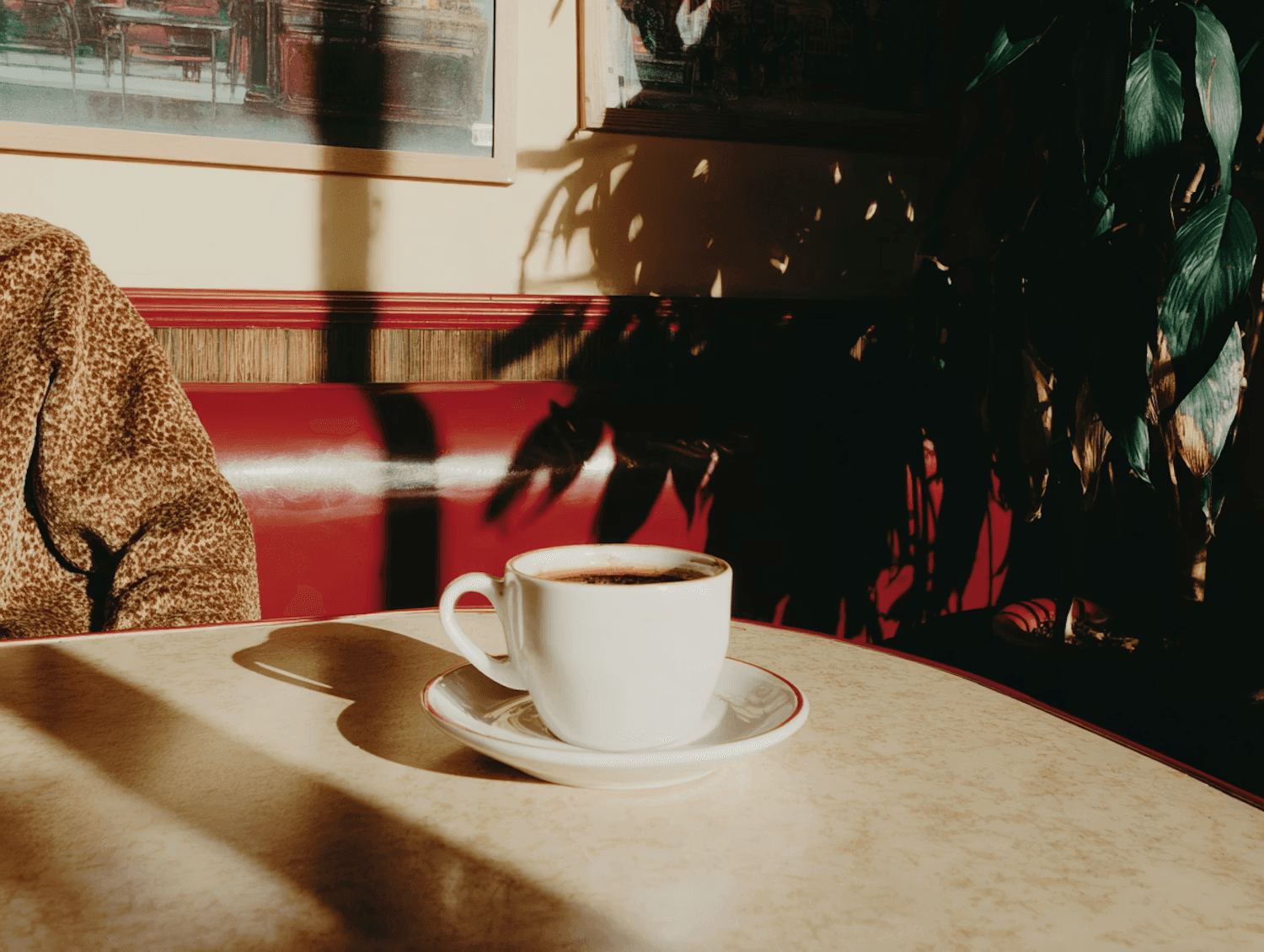 A warm café scene