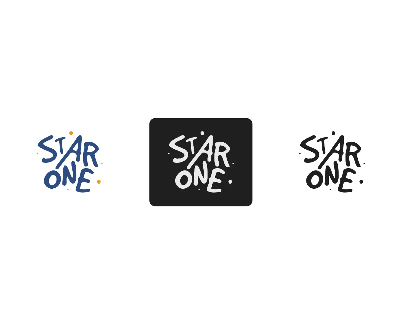 Professional brand identity for Star One Sardines by Made by Campfire, showcasing the hand-lettered logo across primary color, inverted, and monochrome black-and-white variations.