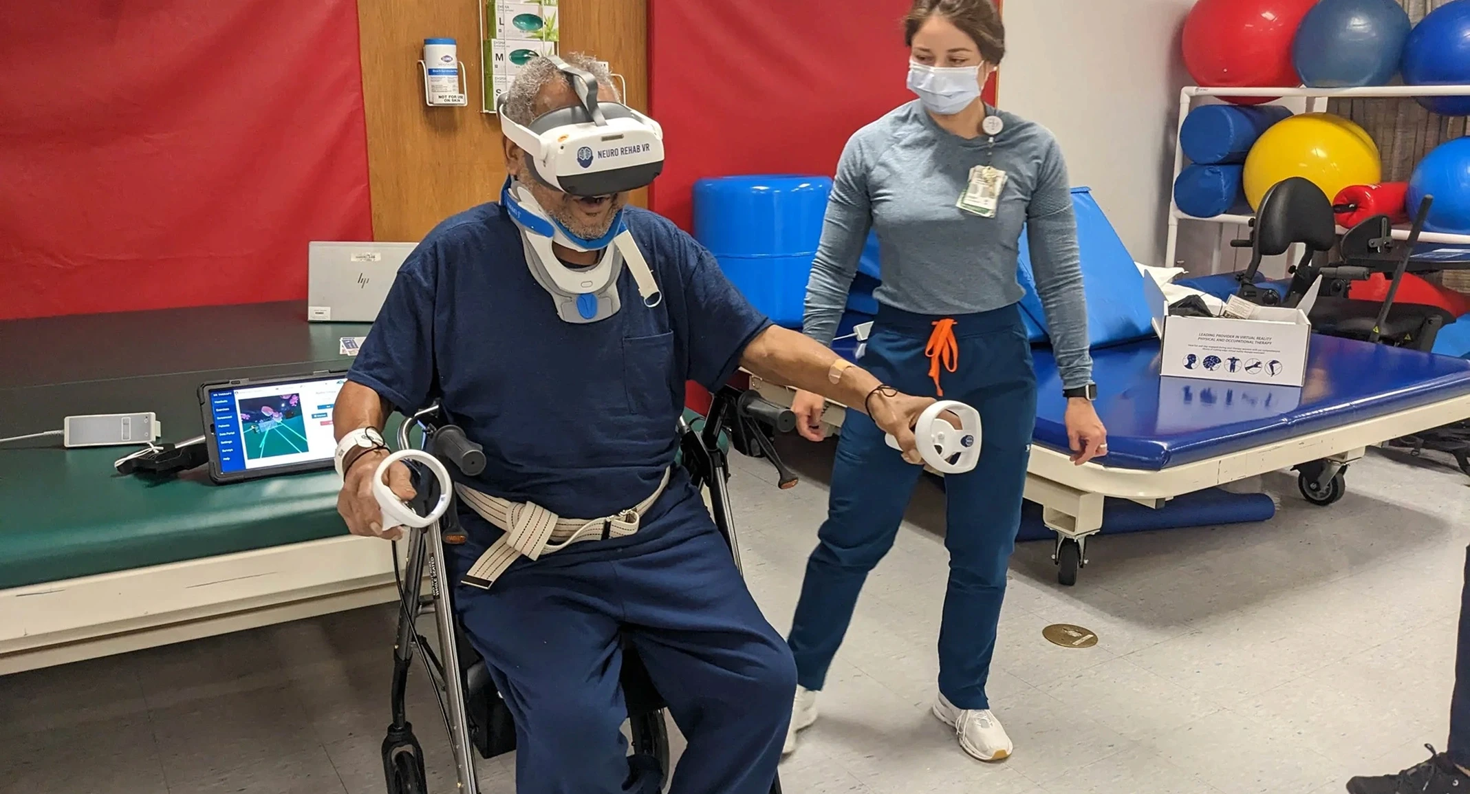 Virtual reality used in the ICU and critical care setting to support patient rehabilitation and reduce delirium.