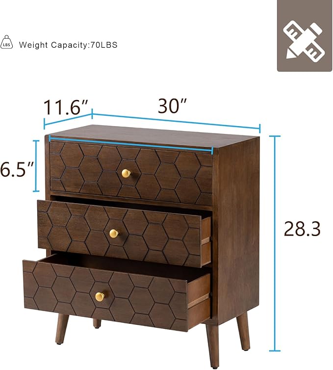 Honeycomb nightstand – A stylish and functional furniture piece, perfect for any modern home.